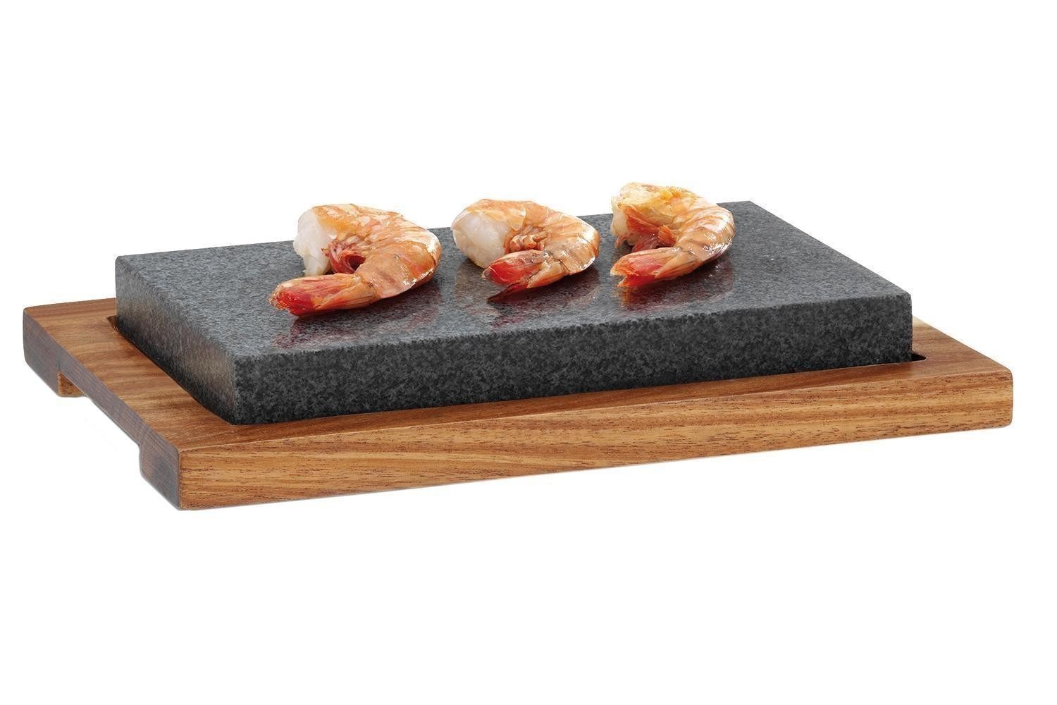 kela Tischgrill Heißer Stein-Set COUNTRY, 2-teilig, 16 x 24 cm, 0,00 W, Brett aus Akazienholz, Stein aus Granit