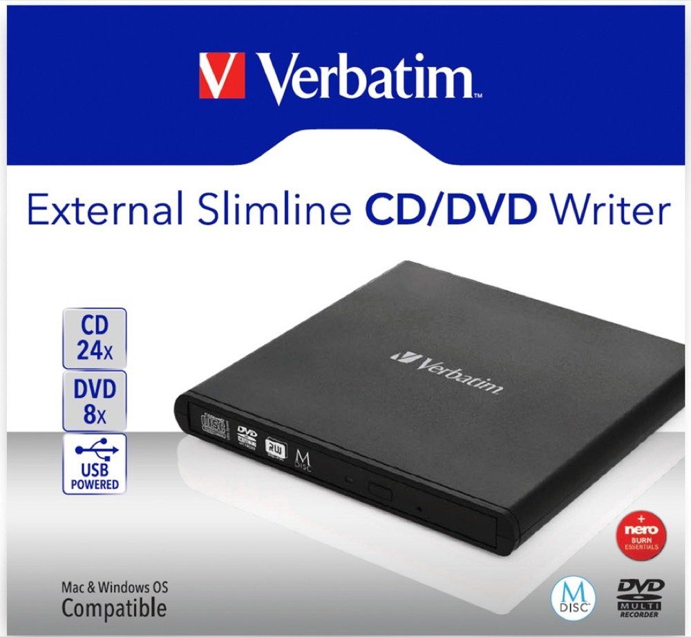 Verbatim External Slimline CD/DVD Writer DVDBrenner, Verbatim Brenner