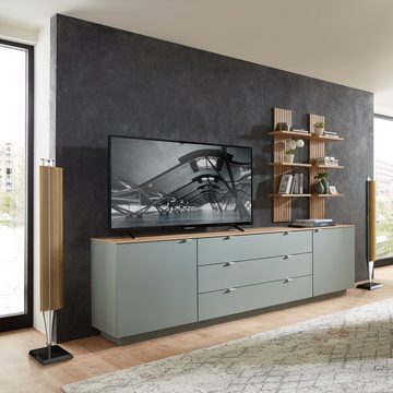 Lomadox Sideboard CUST-36, Fernsehschrank grün mit Artisan Eiche Breite 240 cm