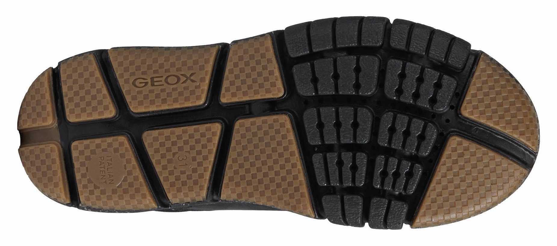 Geox J FLEXYPER BOY B ABX mit Winterboots schwarz-gelb wasserabweisender TEX-Membrane