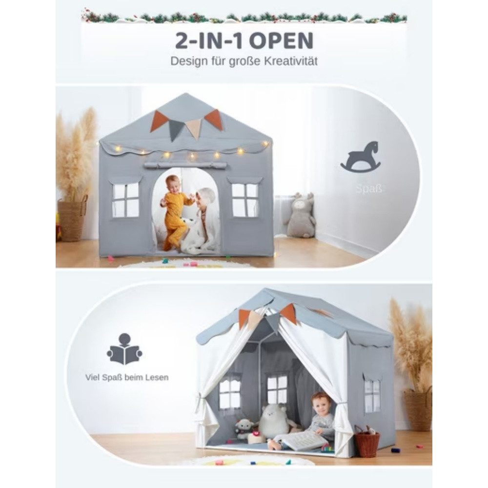 POPOLIC Spielzelt Spielzelt 2 in 1 Kinderzelt, Partyzelt, Zelt für 4 Person günstig online kaufen