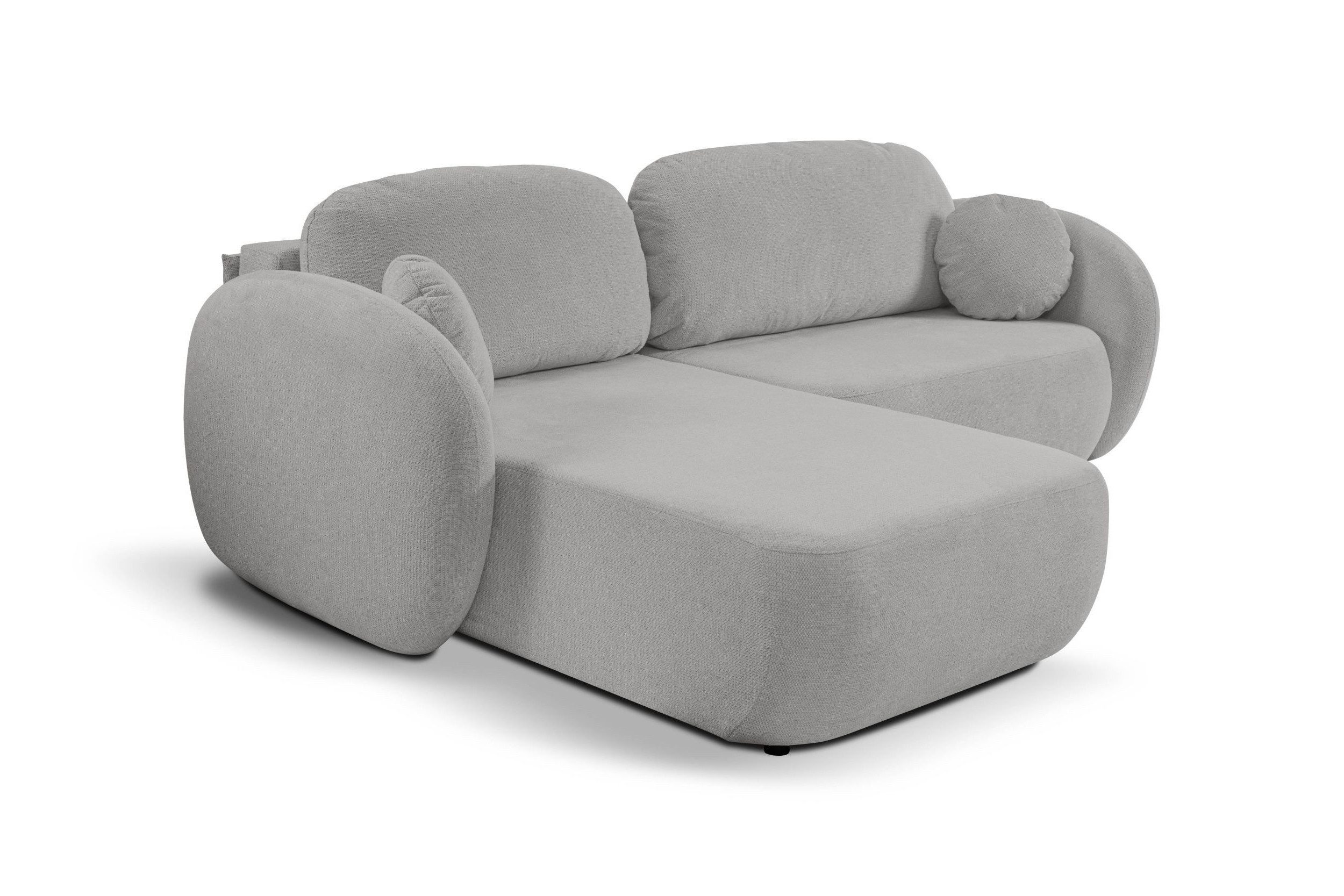 MOEBLO Ecksofa Olena, Stylvolles Design mit Rundungen, Schlaffunktion & praktischem Bettkasten für maximalen Komfort im Wohnzimmer, Eckcouch Wohnlandschaft Sofa mit Ottomane Eckgarnitur Polsterecke, (BxHxT): 248 x 86,5 x 174 cm