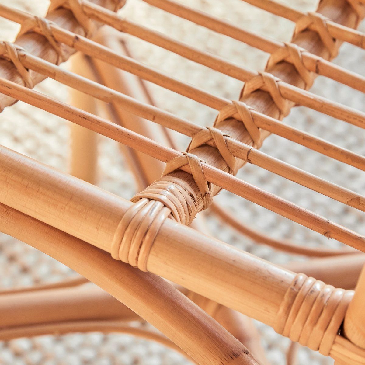 Tikamoon Esszimmerstuhl Stuhl aus Rattan heller Naturrattan Esszimmerstuhl Verandastuhl