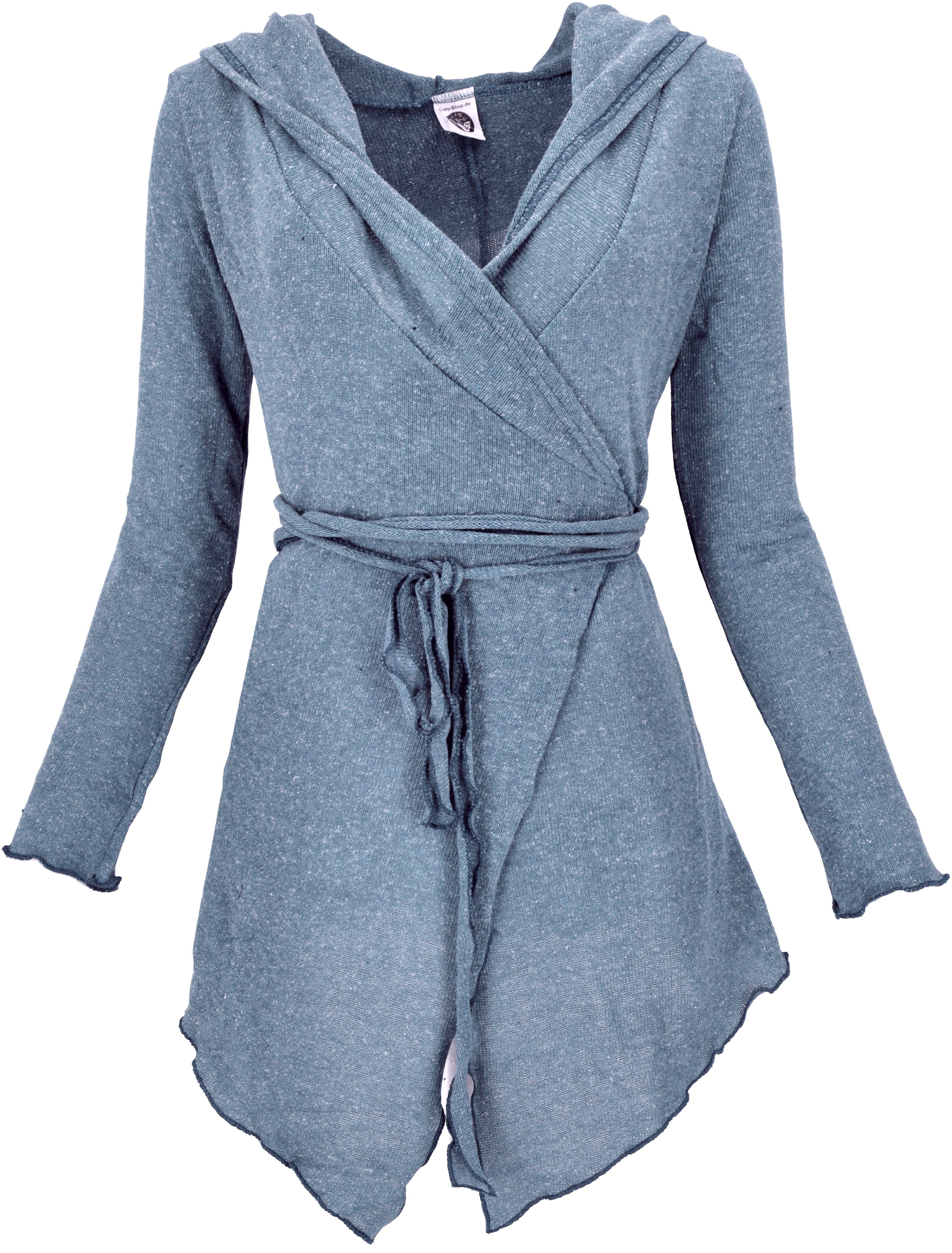 Langjacke Wickel-Strickjacke - Guru-Shop Pixi taubenblau