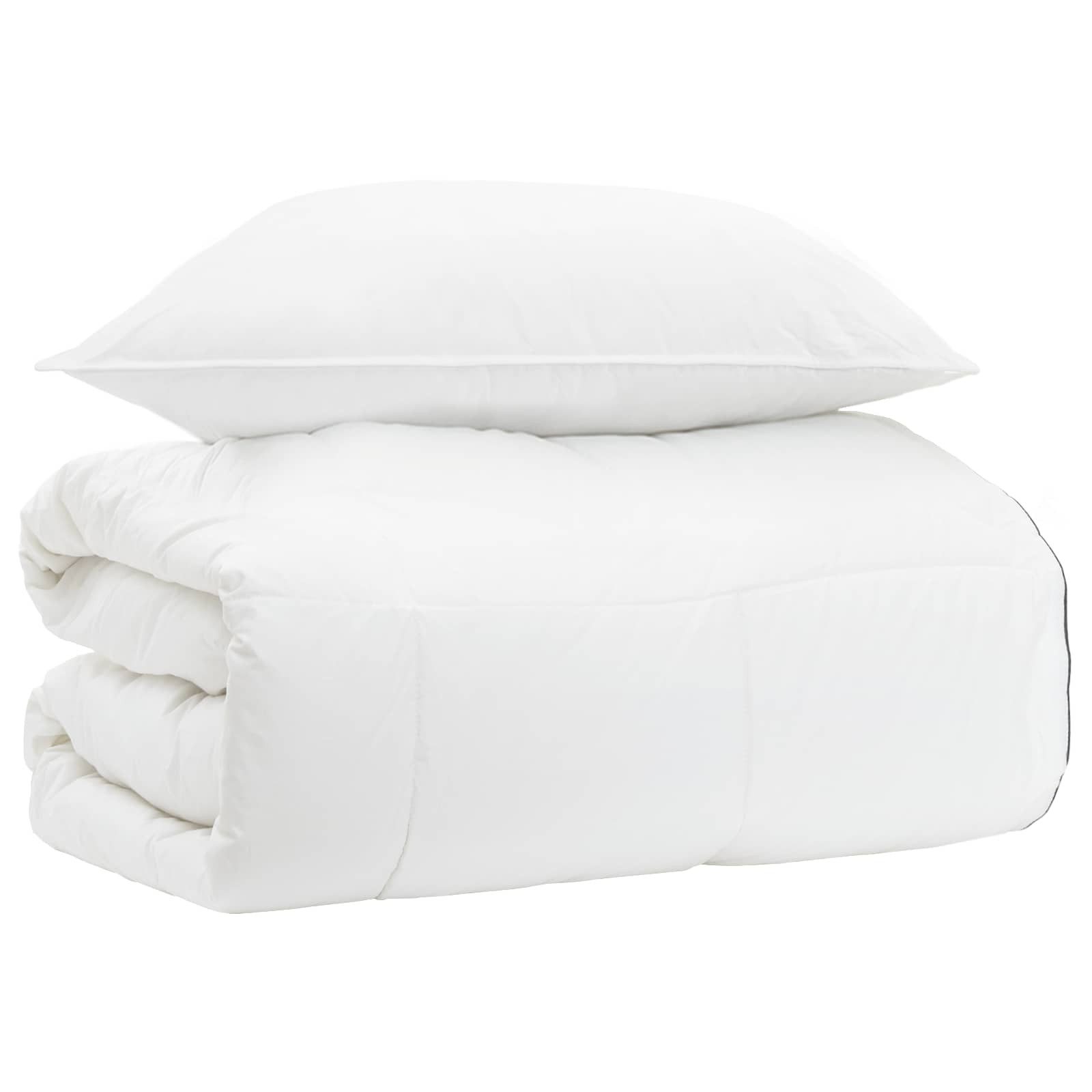vidaXL Bett Bettwäsche-Set Weiß 140 x 200 cm Baumwolle, Bambus, Polyester