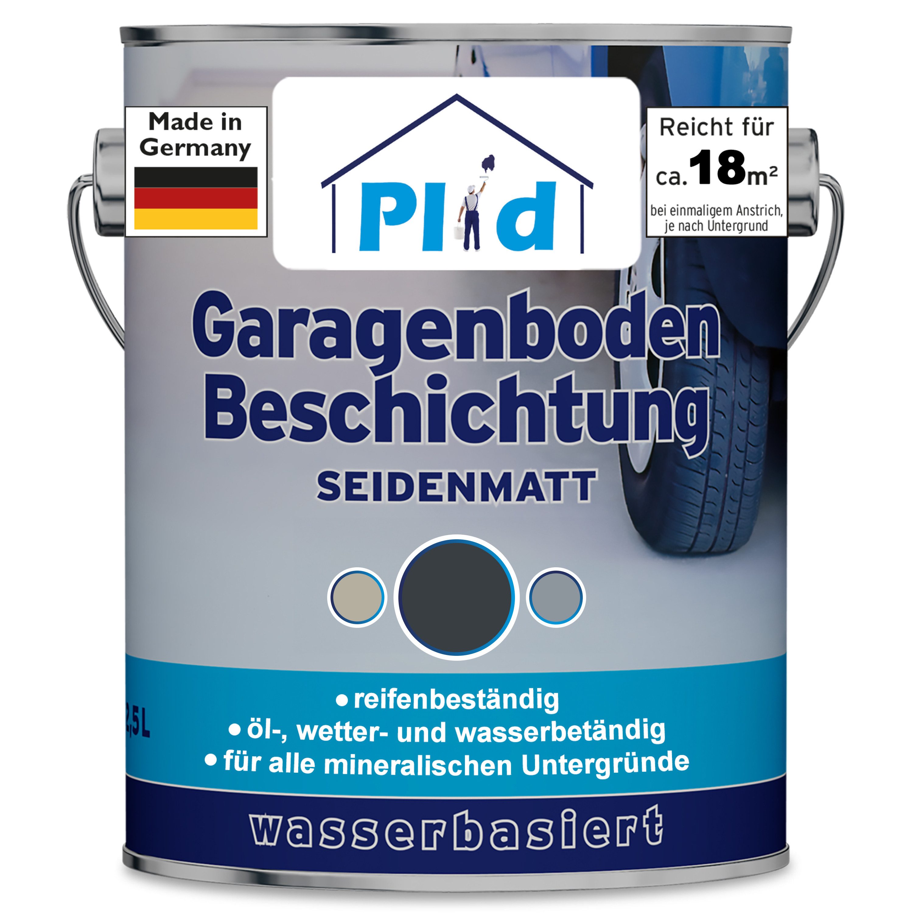 plid Bodenversiegelung Garagenbodenbeschichtung Bodenbeschichtung Bodenfarbe, Öl und Dieselbeständig, hochdeckend
