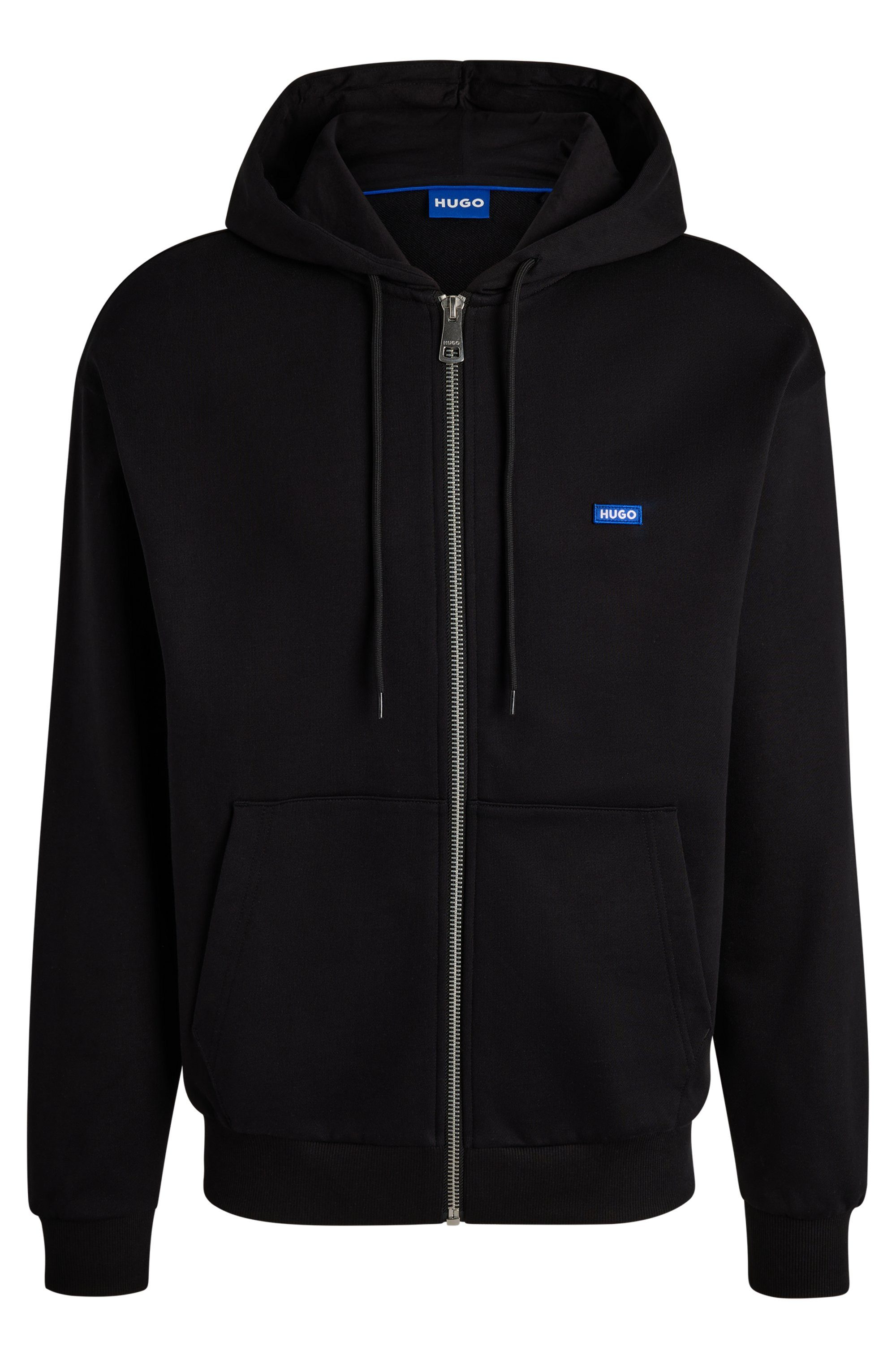 HUGO Blue Kapuzensweatjacke Nadarasi mit Logo-Badge günstig online kaufen