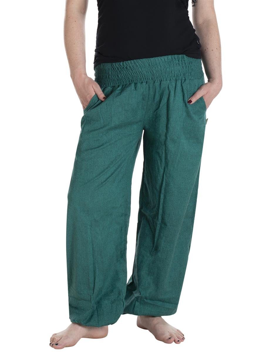 Vishes Haremshose Lange Sommerhose Schlupfhose Einheitsgröße Hippie, Baggyhose, Yogahose türkis