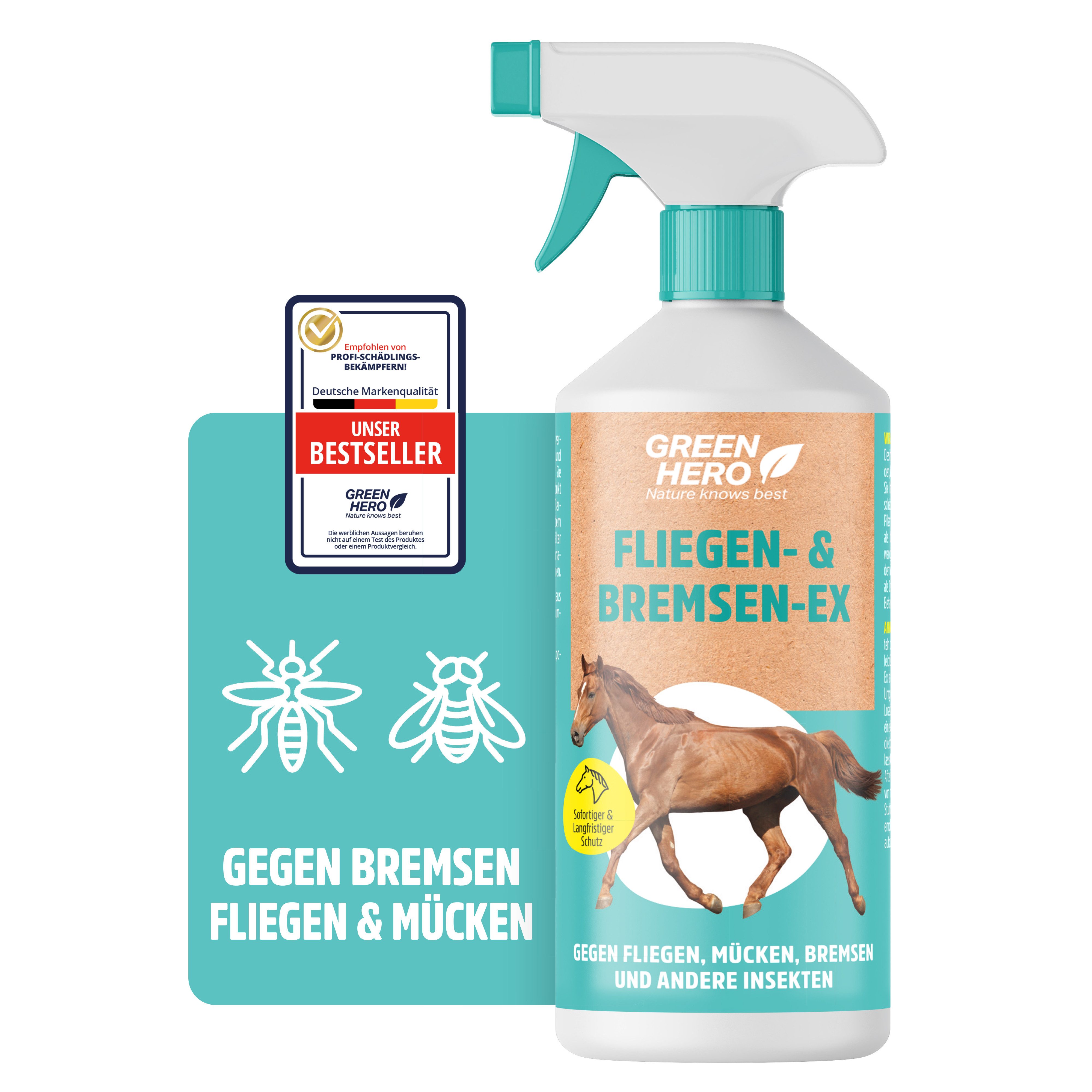 GreenHero Insektenspray Bremsen EX für Pferde, 500 ml