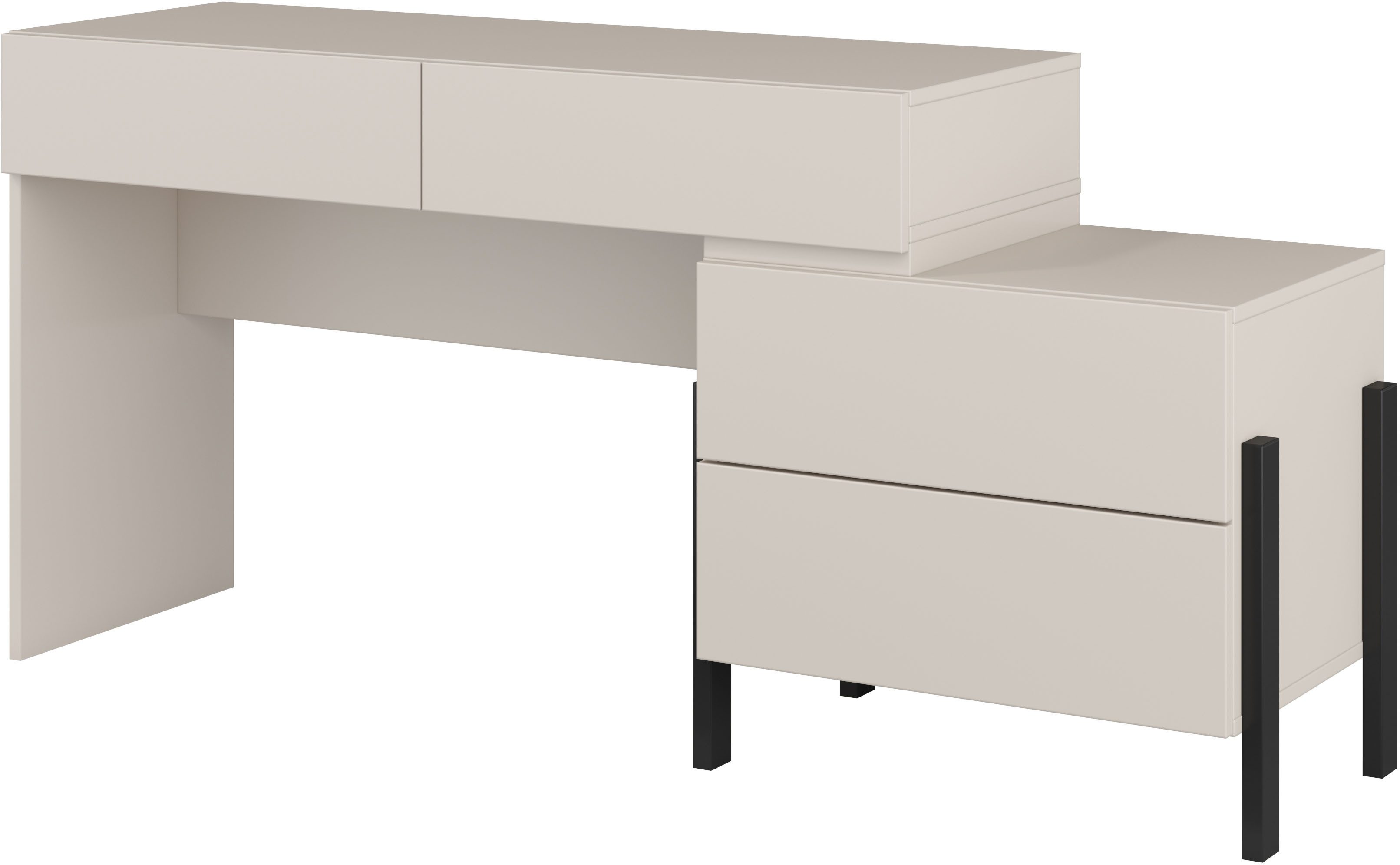 OTTO home Schminktisch Jukon, Breite 143 cm, moderner Schminktisch (ohne Spiegel), Schminktisch, grifflos mit 4 SK