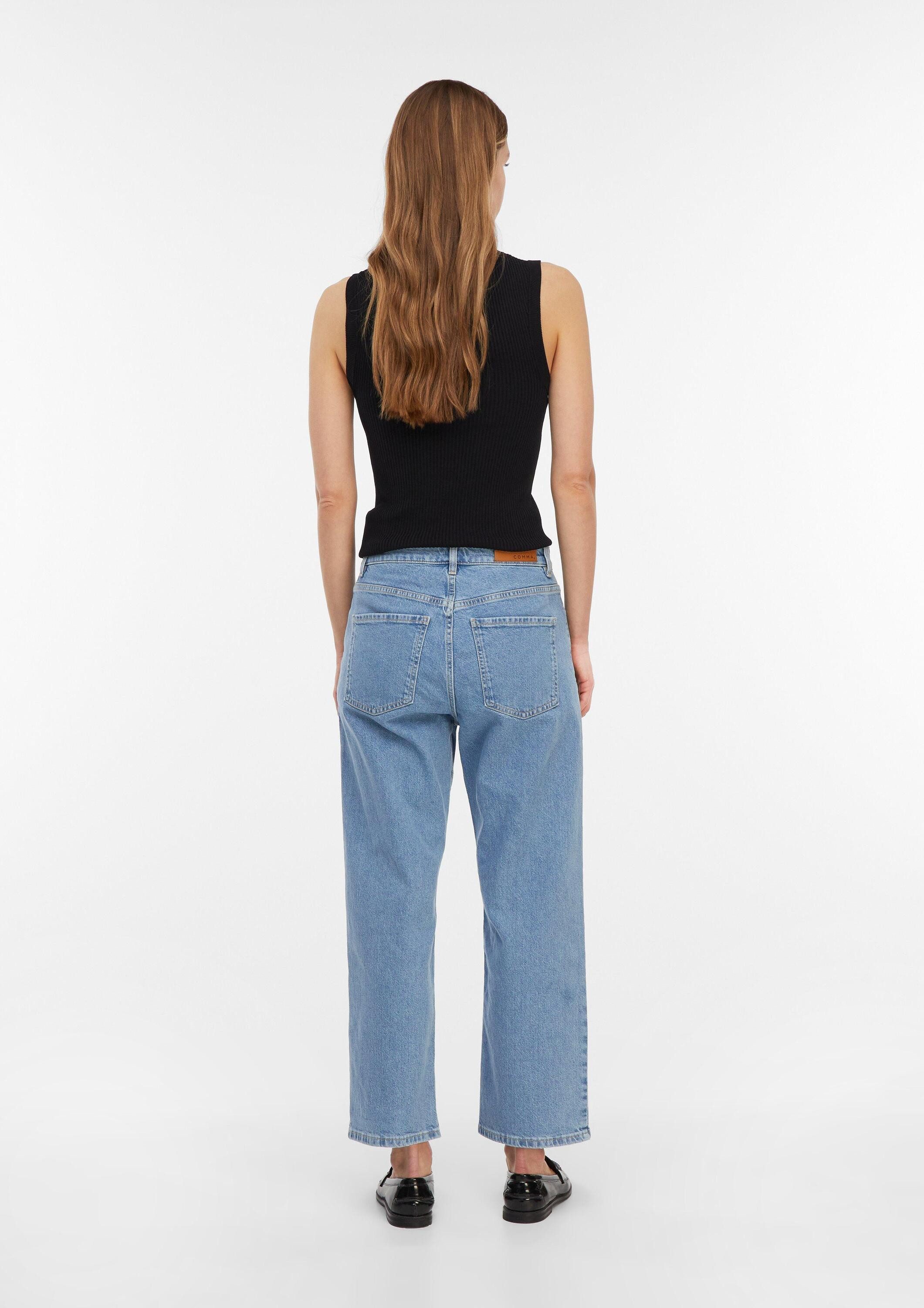 comma Regular-fit-Jeans Jeans-Hose Verkürzte Jeans mit geradem Bein
