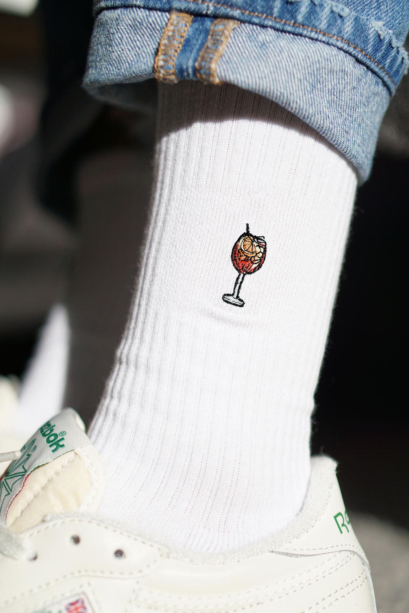 Fashion Drinks Tennissocken Spritz, Bestickte Bio günstig online kaufen