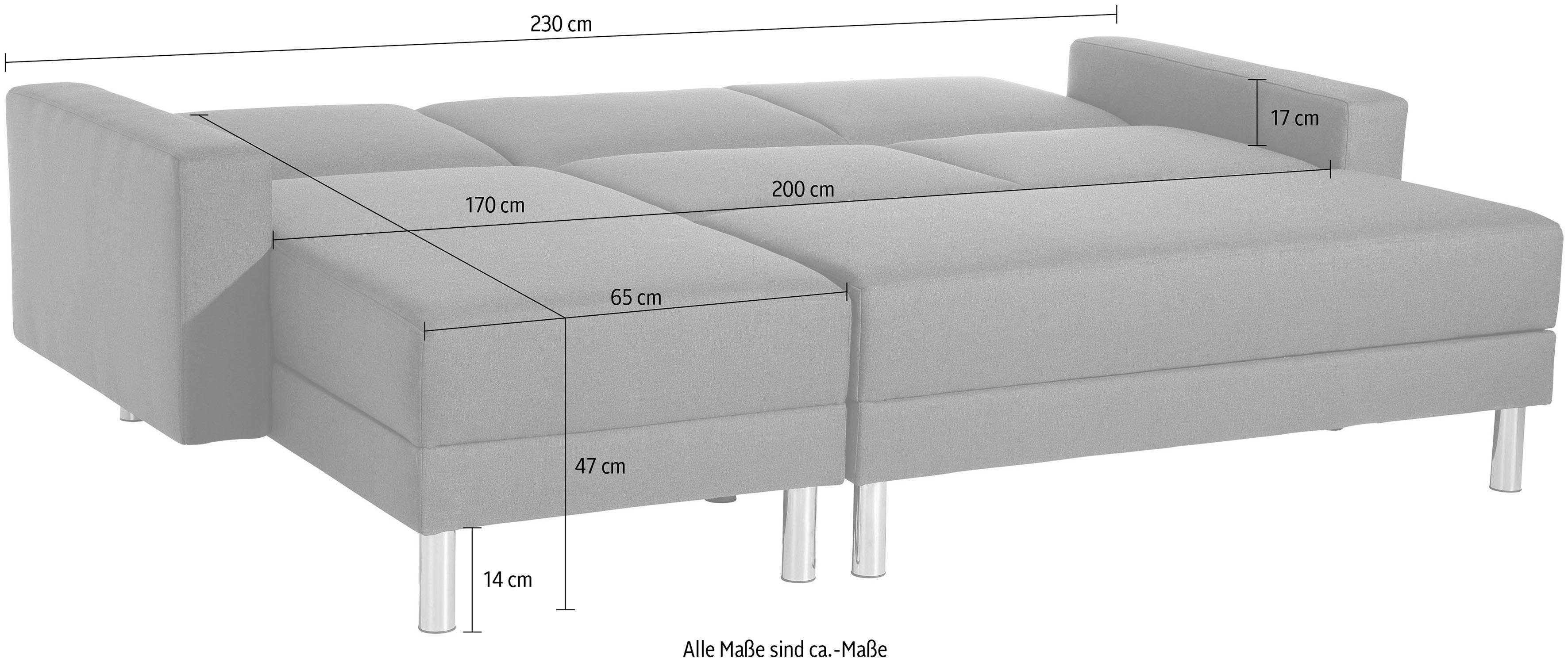 Max Stauraumhocker inklusive mit Just Schlafsofa Fresh, Rückenverstellung, Winzer®