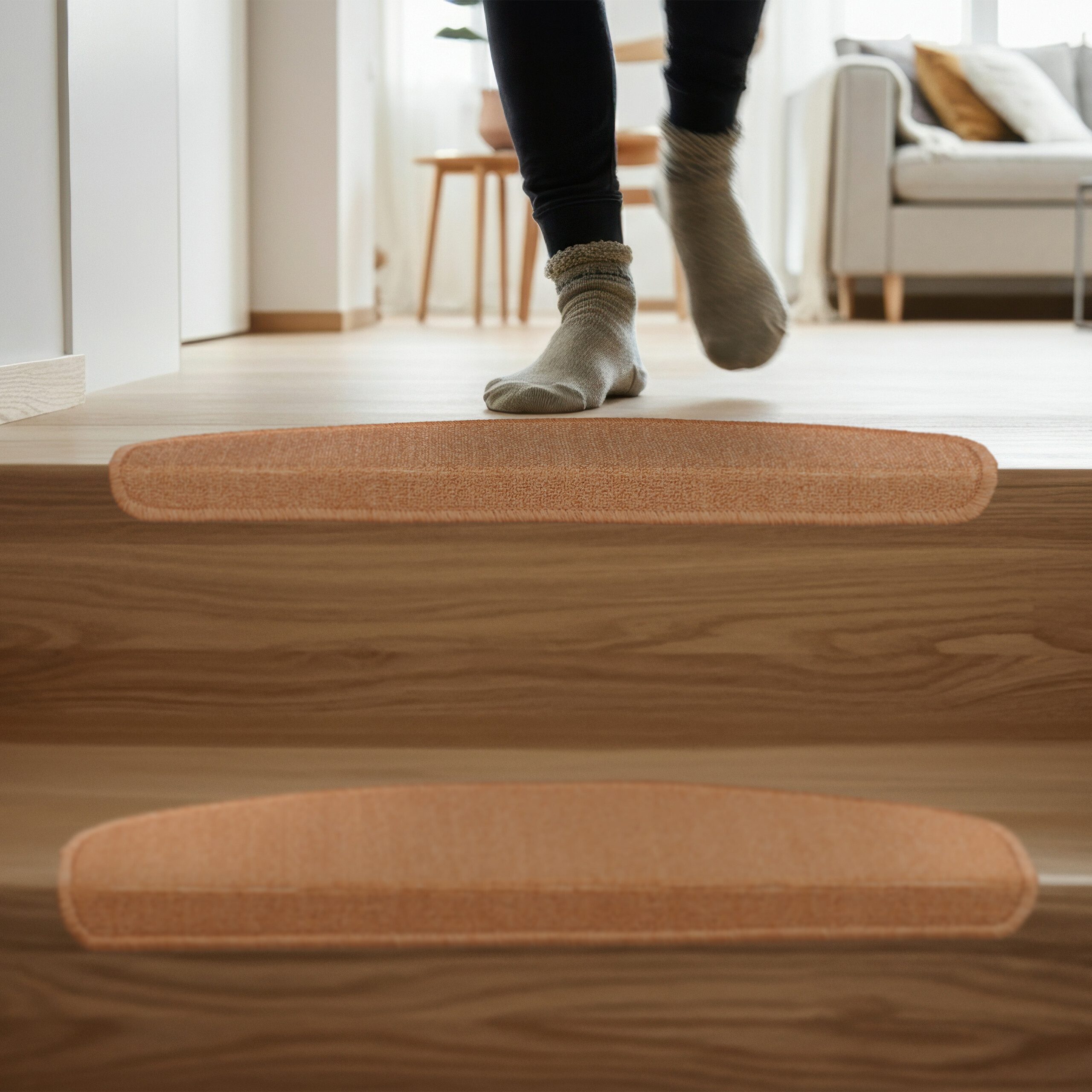 relaxdays Stufenmatte Abgerundete Stufenmatten im 15er Set, rechteckig, Höhe: 40 mm, Beige
