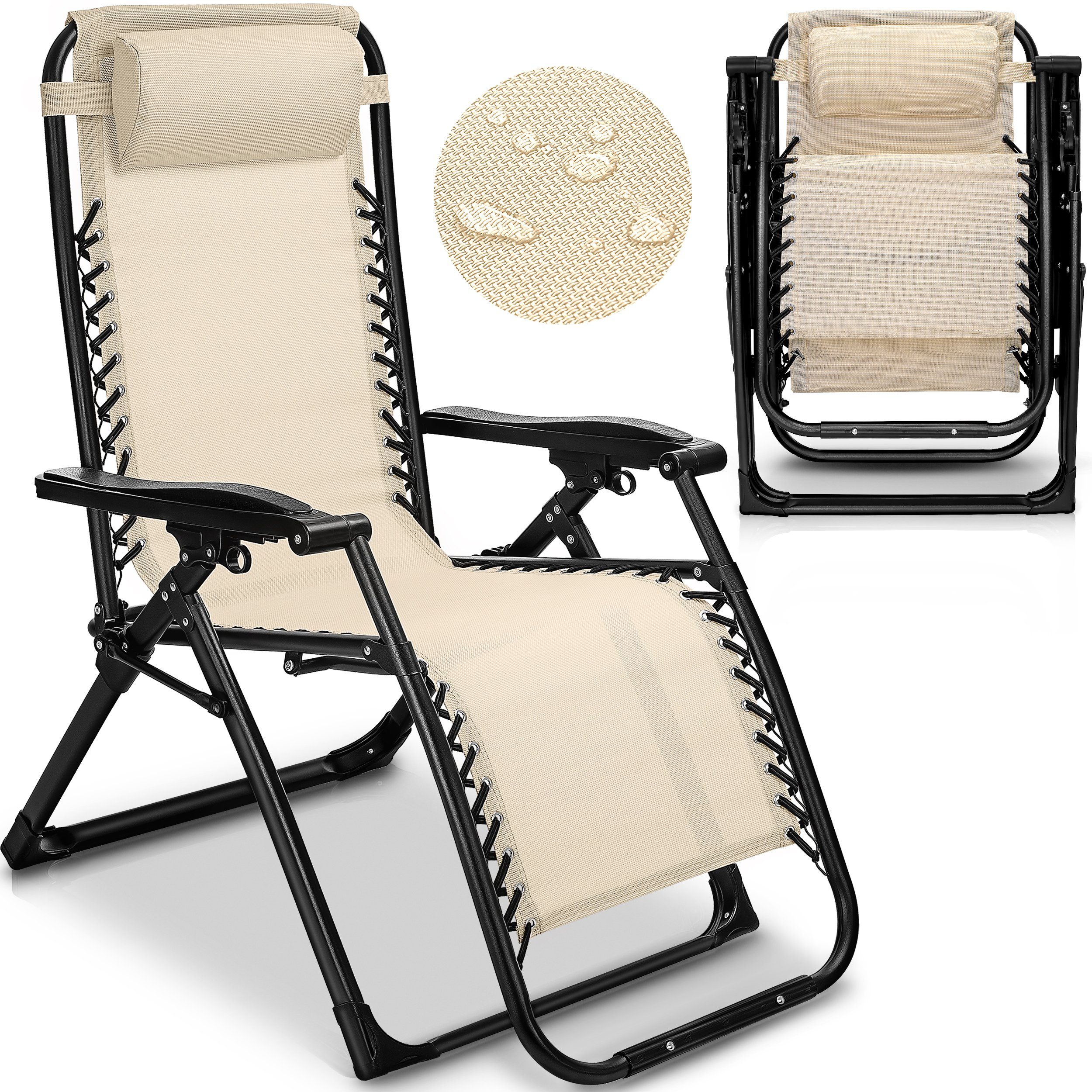 tillvex Gartenliege Gartenstuhl Sonnenliege Gartenliege Relax, klappbar