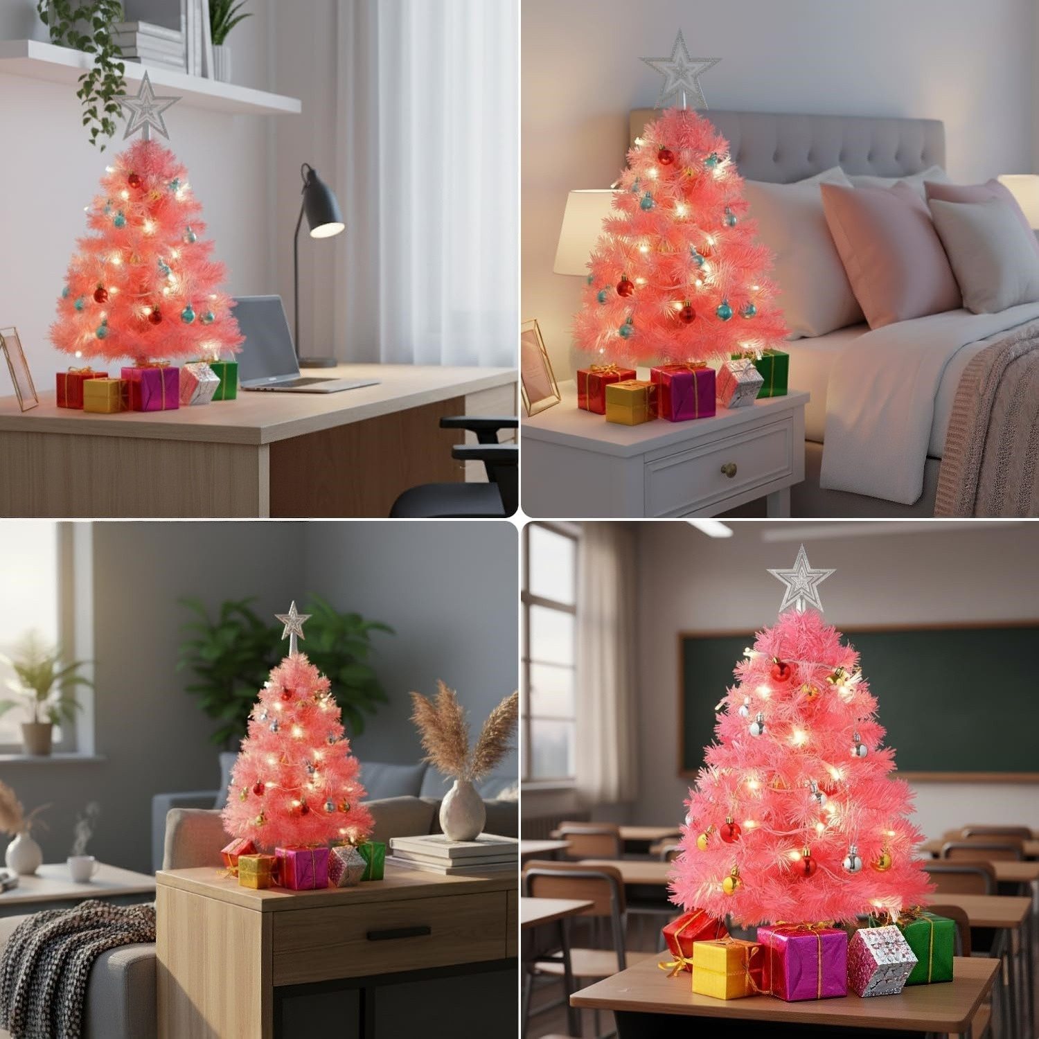 Bomiclss Künstlicher Weihnachtsbaum Mini-Weihnachtsbaum, künstlicher Weihnachtsbaum mit LED-Beleuchtung, für Festtagsdekoration, indoor outdoor geeignet für Tis – Bild 5 von 5