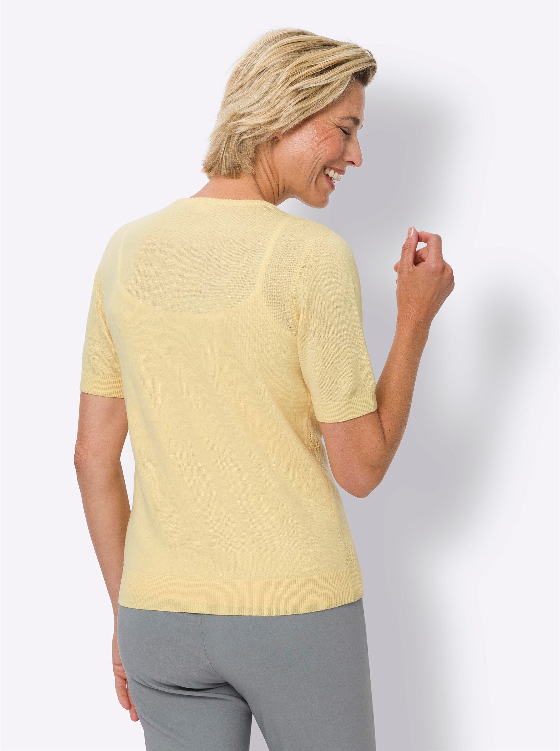 Sieh an! Strickpullover Kurzarm-Pullover Kurzarm Ajour, Jersey günstig online kaufen