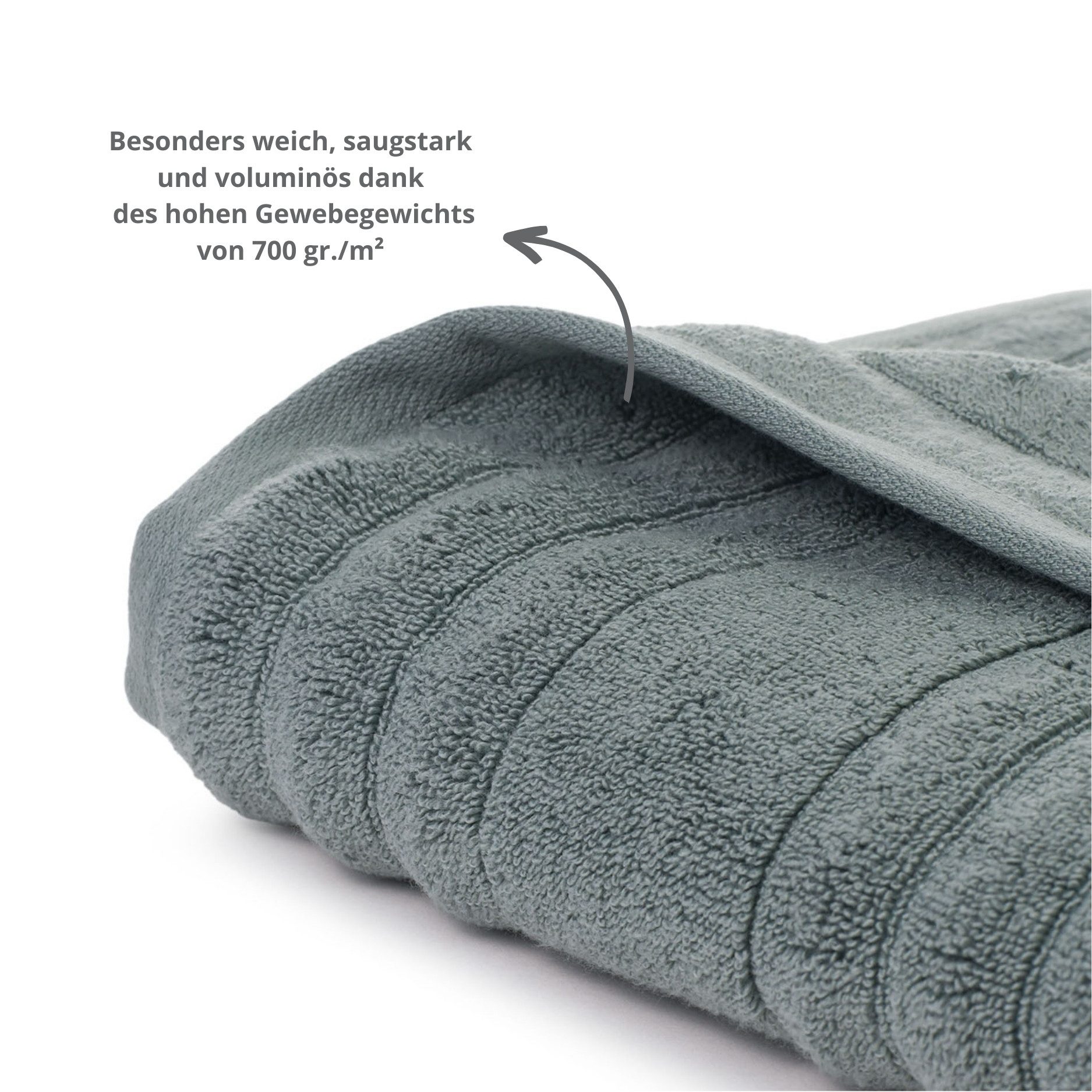 liebling Handtuch Luxus Bio Baumwolle, schwere Luxusqualität 700 gr./m², praktische Schlaufe zum Aufhängen