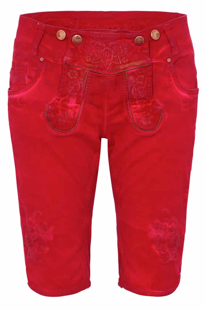 Trachtenhose Trachtenbermuda Ovida rot