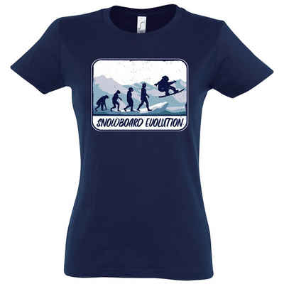 Youth Designz T-Shirt Snowboard Evolution Damen T-Shirt mit trendigem Frontprint