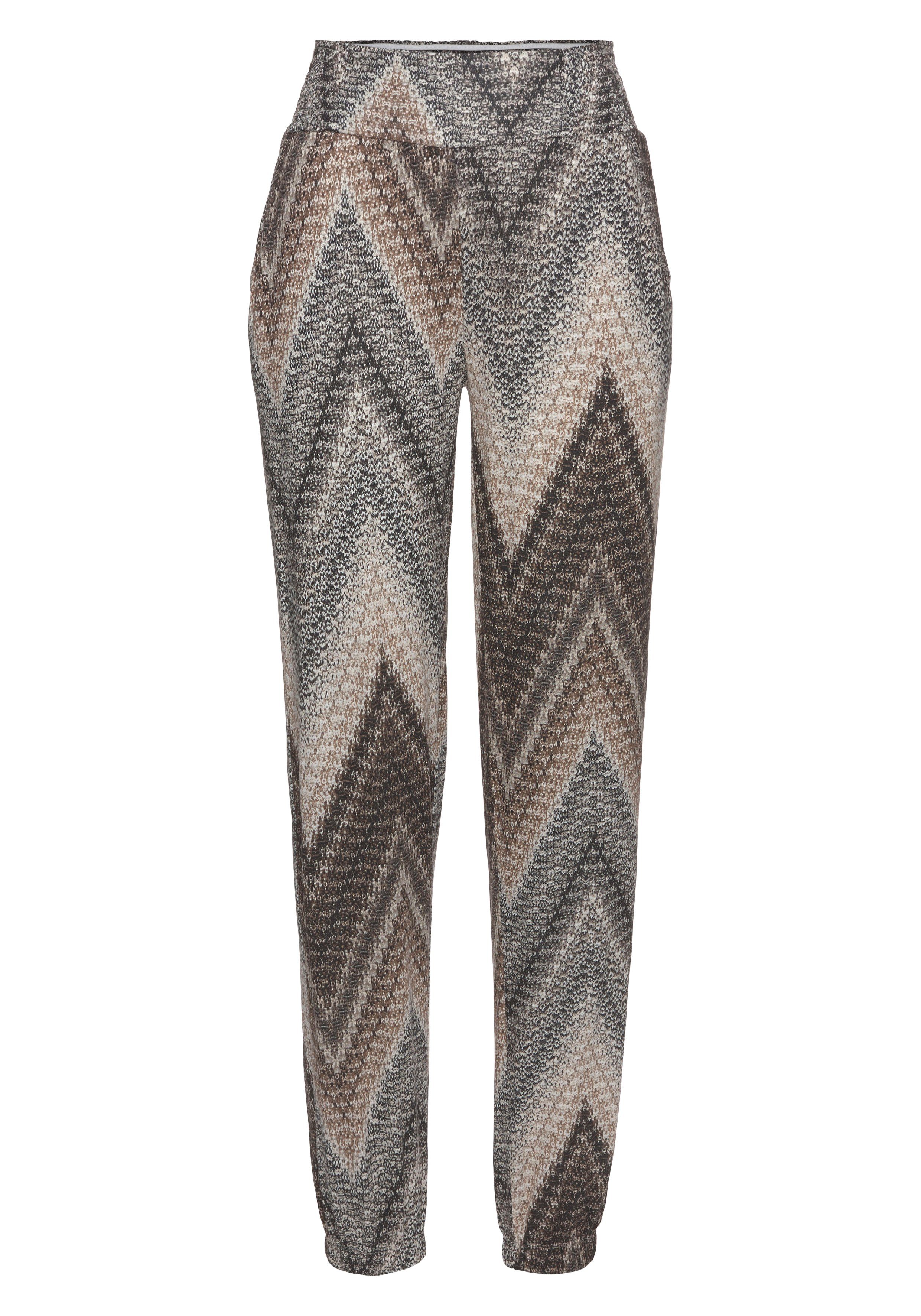 LASCANA Jerseyhose mit Alloverprint und Taschen, günstig online kaufen