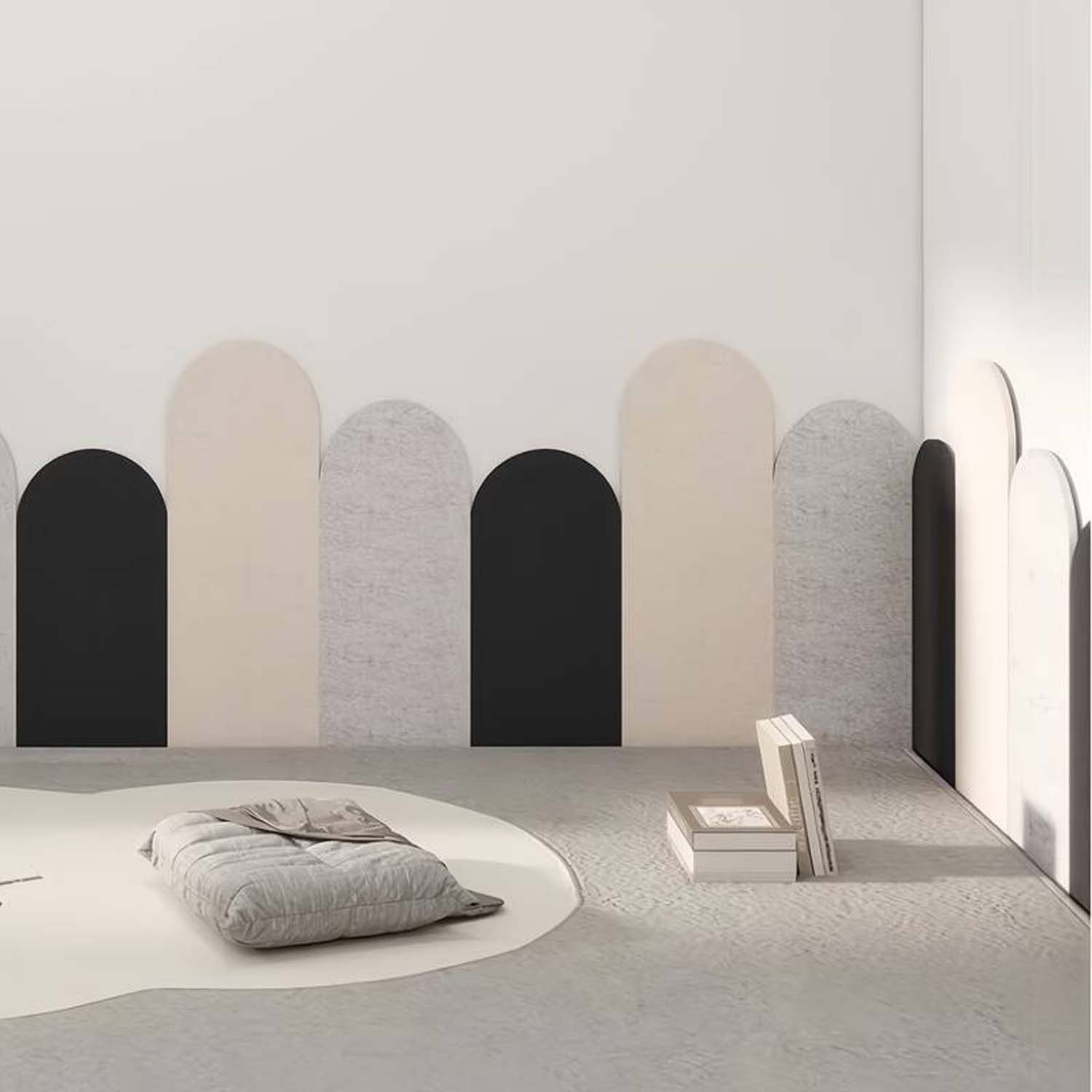Agger 3D Wandpaneel 6 Stück Selbstklebende Filz Wandpaneele - Wohnzimmer Schlafzimmer