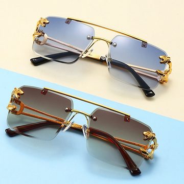 ELEKIN Sonnenbrille Randlose Sonnenbrille für Männer, modische Sonnenbrille für Frauen