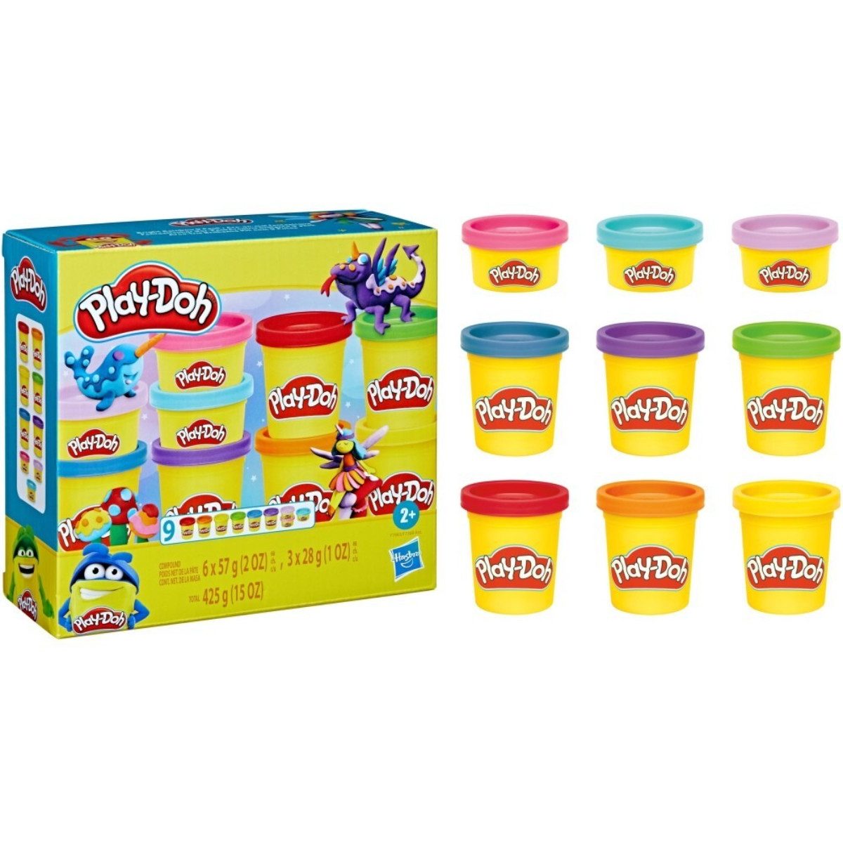 Play-Doh Knete Hasbro Play-Doh Knete Modelliermasse 6×57 g + 3×28 g Pack (9-tlg)