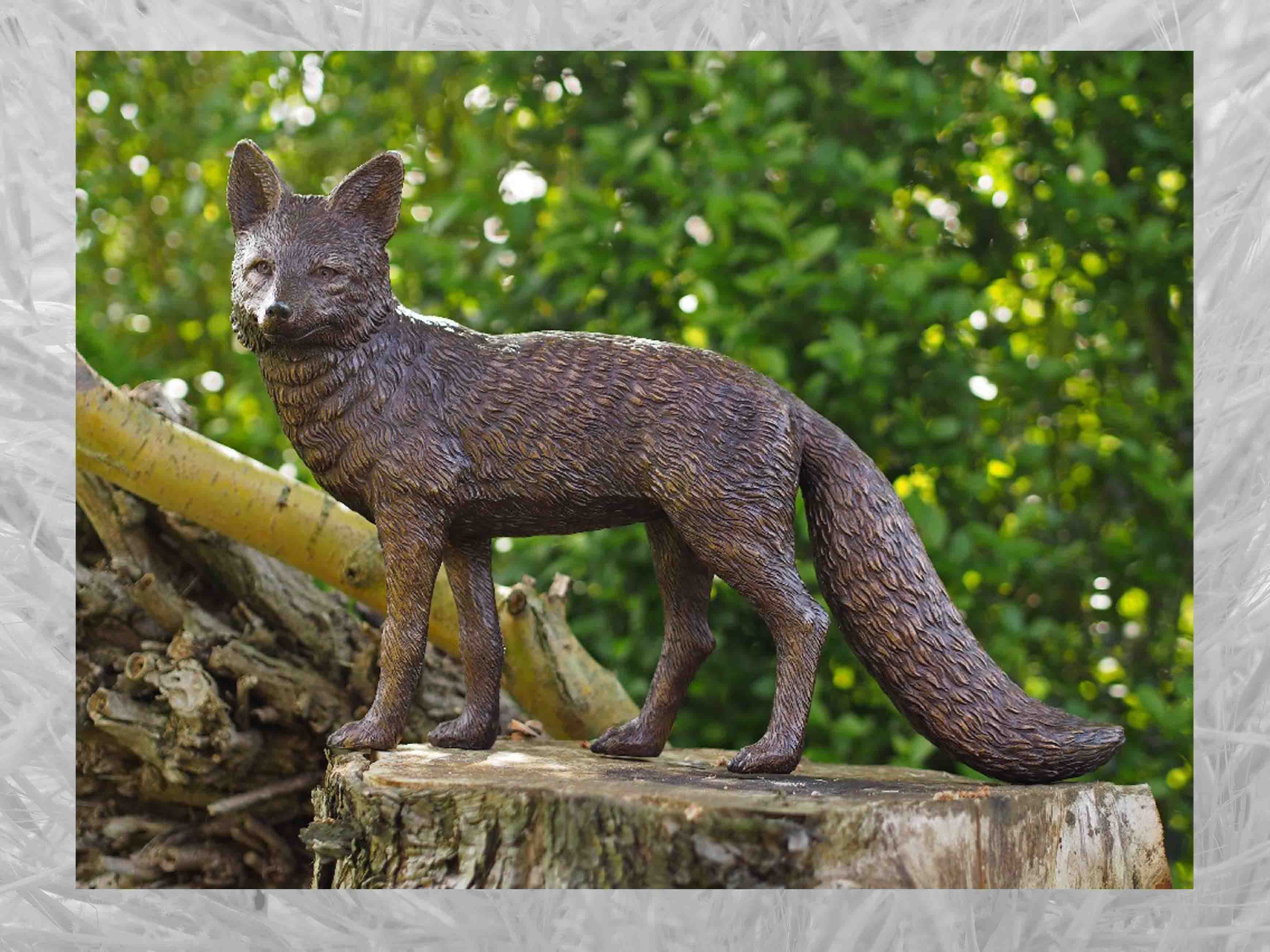 [Günstigstes und Bestes] IDYL Gartenfigur IDYL Bronze-Skulptur Fuchs, Bronze