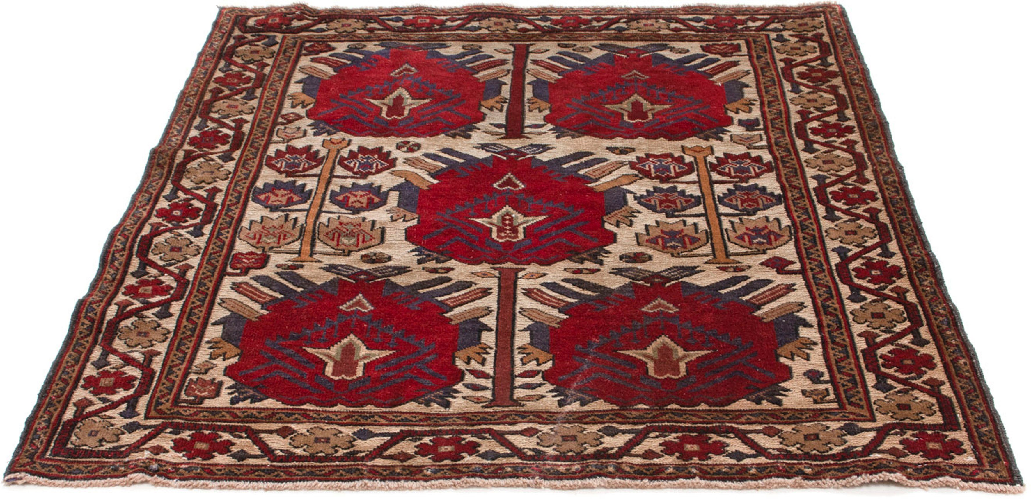 Orientteppich Belutsch quadratisch - 137 x 130 cm - hellbraun, morgenland, quadratisch, Höhe: 8 mm, Wohnzimmer, Handgeknüpft, Einzelstück mit Zertifikat