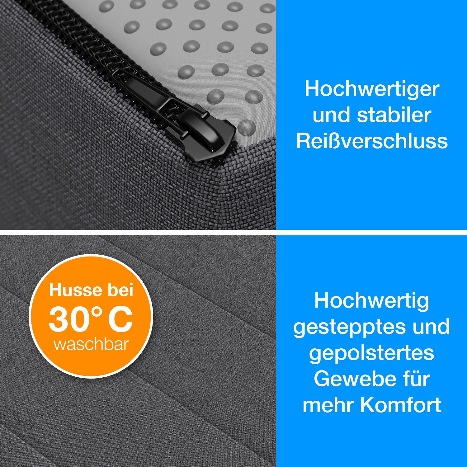 ELONEO Betthusse für Klappmatratze, mit seitlichen Taschen, Transportgriffen, Matratzenschutz – Bild 5 von 5