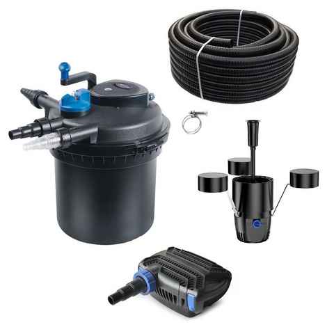 Aquaone Teichfilter AquaOne Teich Filteranlage Set Nr.20 CPF 5000 Druckfilter 10W Eco Teichpumpe Teichgröße bis 8000l Teichschlauch Bachlauf UV Lampe