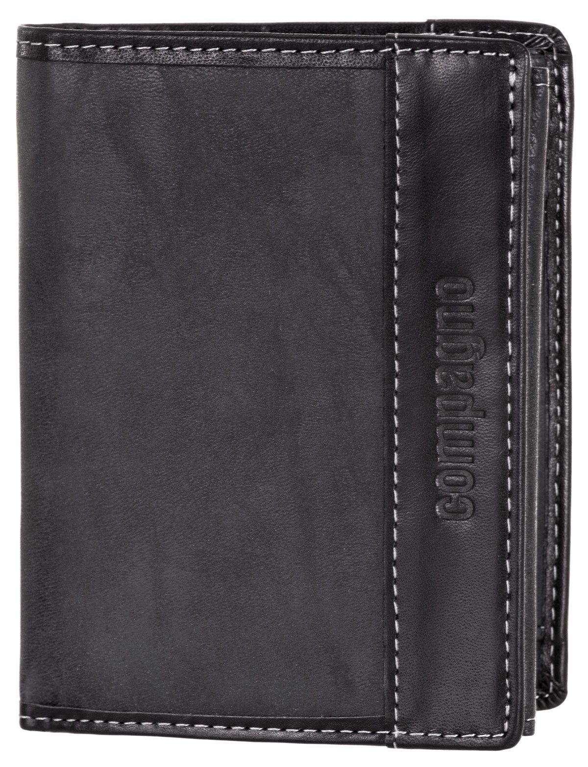 compagno Geldbörse, Faltbarer Geldbeutel Herren Portemonnaie Geld-Börse Hochformat