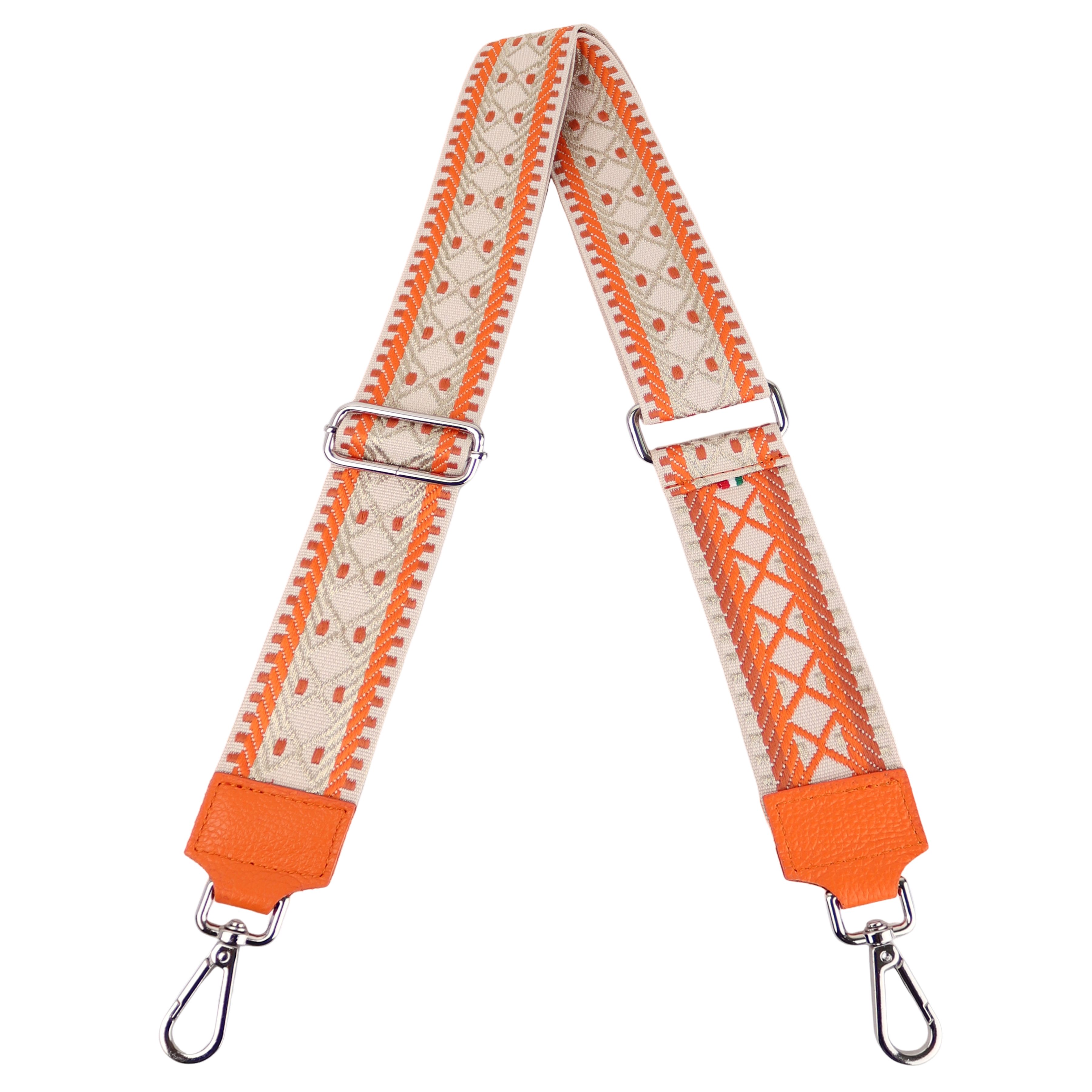 MIRROSI Schulterriemen Made in Italy aus Echtleder Schultergurt für Tasche zum Wechseln (Farben in: Rosa,Rot,Babyrosa,Orange,Flieder,Weiß, 1x Taschengurt) 5cm Breit Bohemian Style