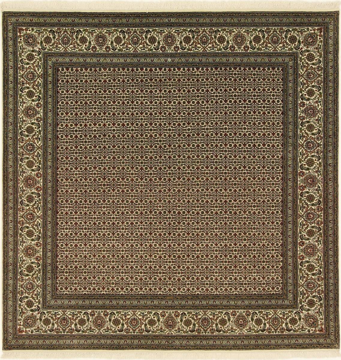 Orientteppich Indo Täbriz Mahi 201x206 Handgeknüpfter Orientteppich Quadratisch, Nain Trading, rechteckig, Höhe: 12 mm