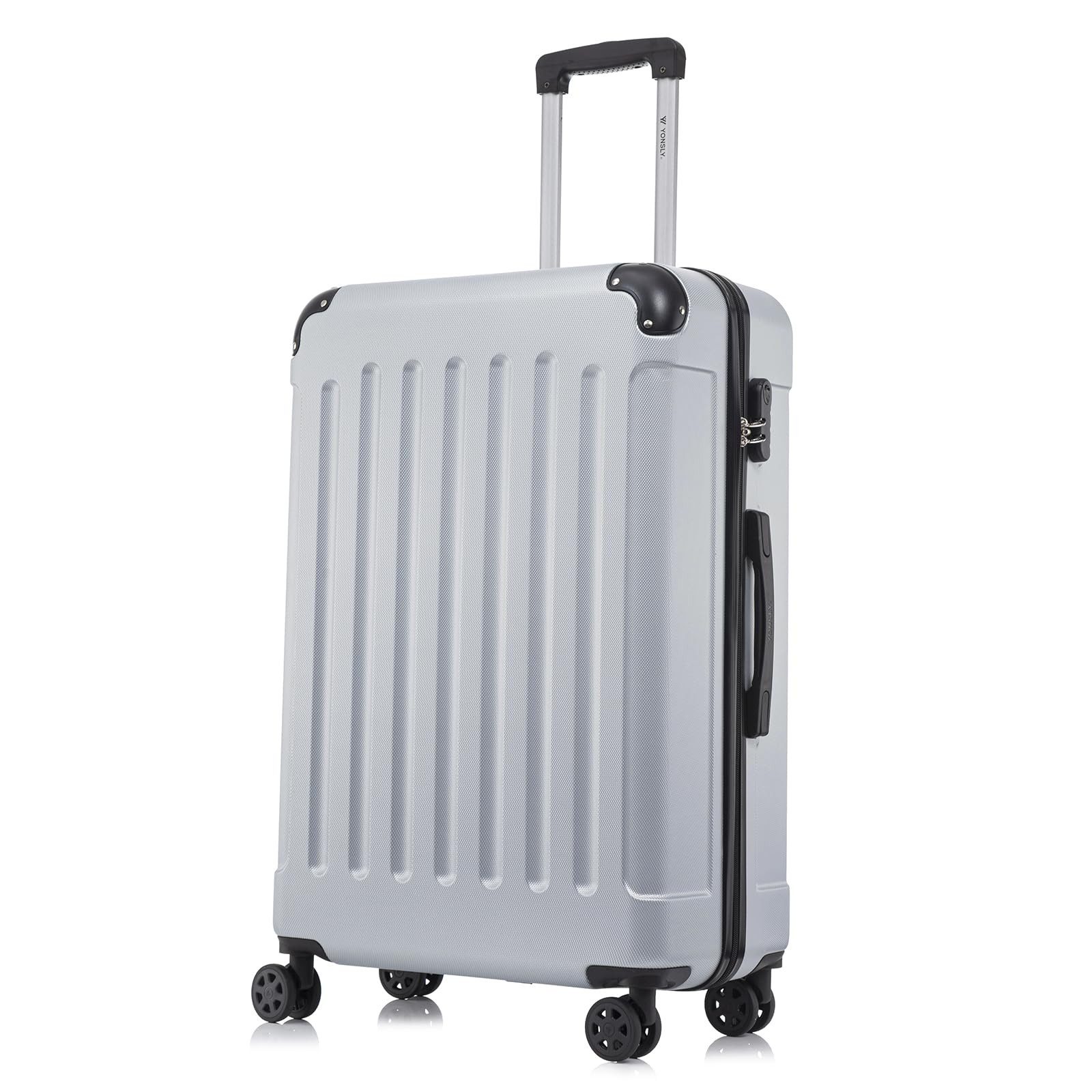 yonsly Kofferset Premium Reisekoffer TSA-Schloss,YKK-Reißverschluss Hartschalen-Koffer, 4 Rollen, (3 tlg., M-L-XL-Set), Trolley Kabinenkoffer Rollkoffer Suitcase Handgepäck Teleskopstange