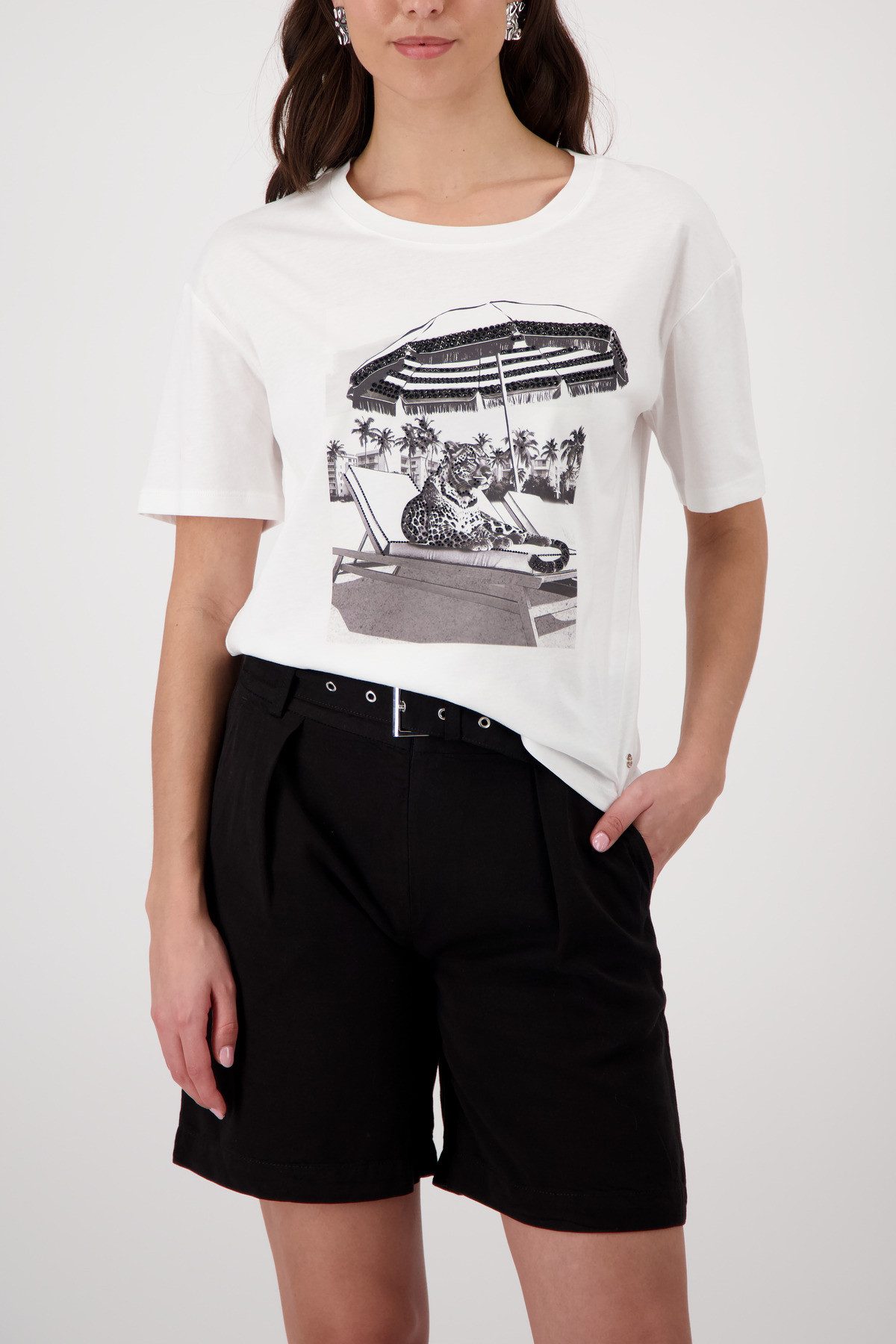 Monari T-Shirt Regular fit mit Leopardenprint