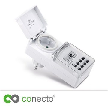 conecto Zeitschaltuhr conecto Digitale Zeitschaltuhr, IP44, 3600 Watt, weiß