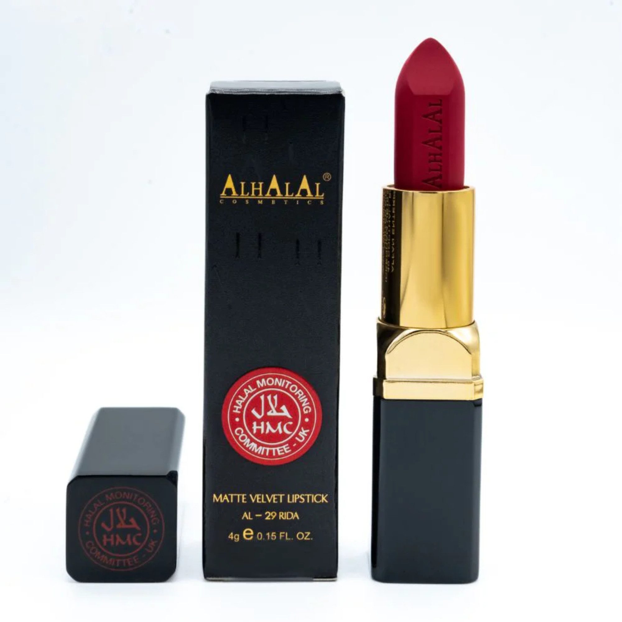 Alhalal Cosmetics Ltd. Lippenstift AL-29 Rida Lippenstift – Ruby Rot Boom, Matt, vegan, alkoholfrei & HMC-zertifiziert