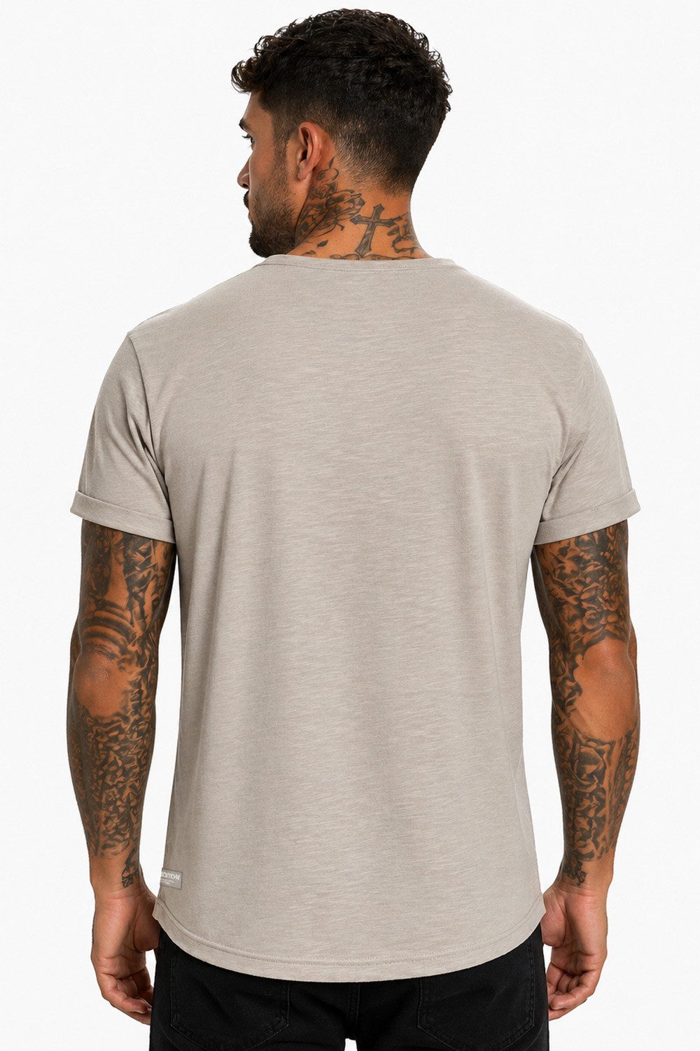 SUBLEVEL T-Shirt Herren Shirt Long Shaped lang geschnitten schwere Qualität