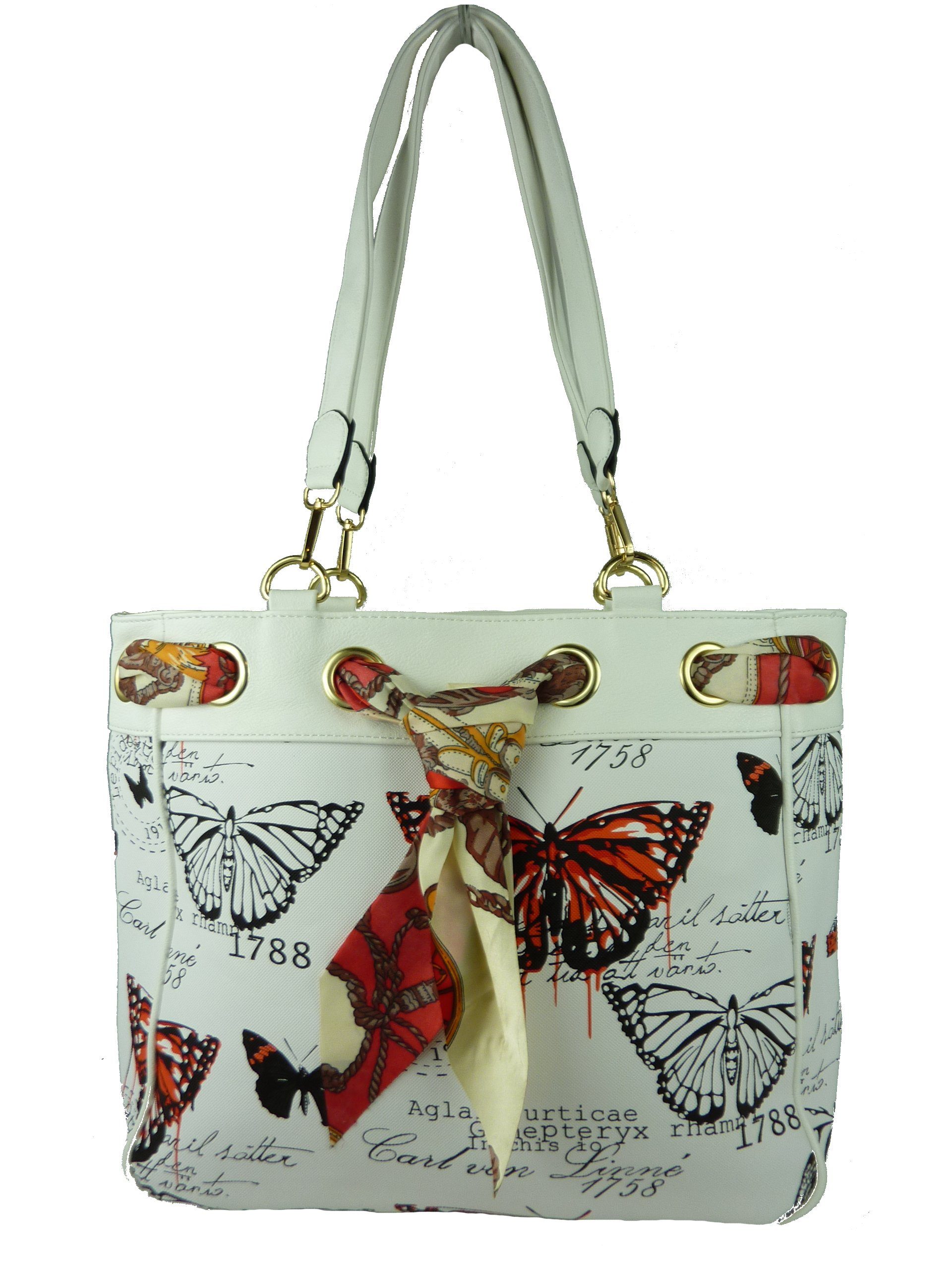 Taschen4life Shopper Damen Shoppertasche Butterfly - große moderne Schultertasche 5817, im casual Vintage Stil orange