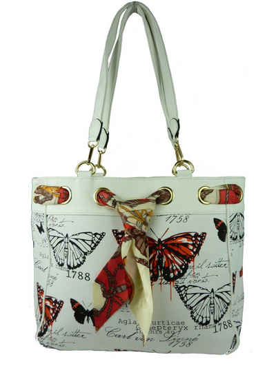 Taschen4life Shopper »Damen Shoppertasche Butterfly - große moderne Schultertasche 5817«, im casual Vintage Stil