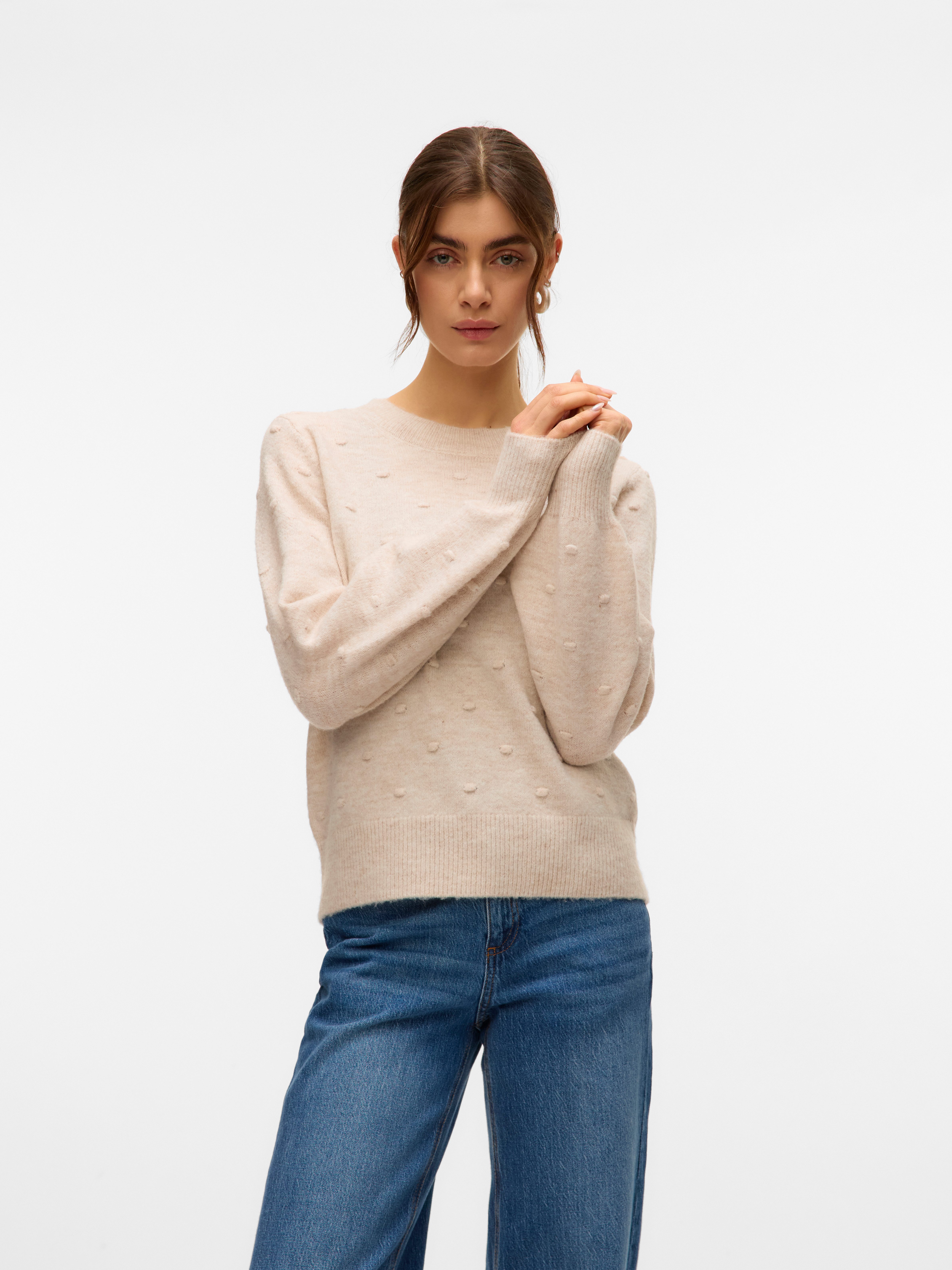 Vero Moda Rundhalspullover VMFRANCESCA LS O-NECK günstig online kaufen