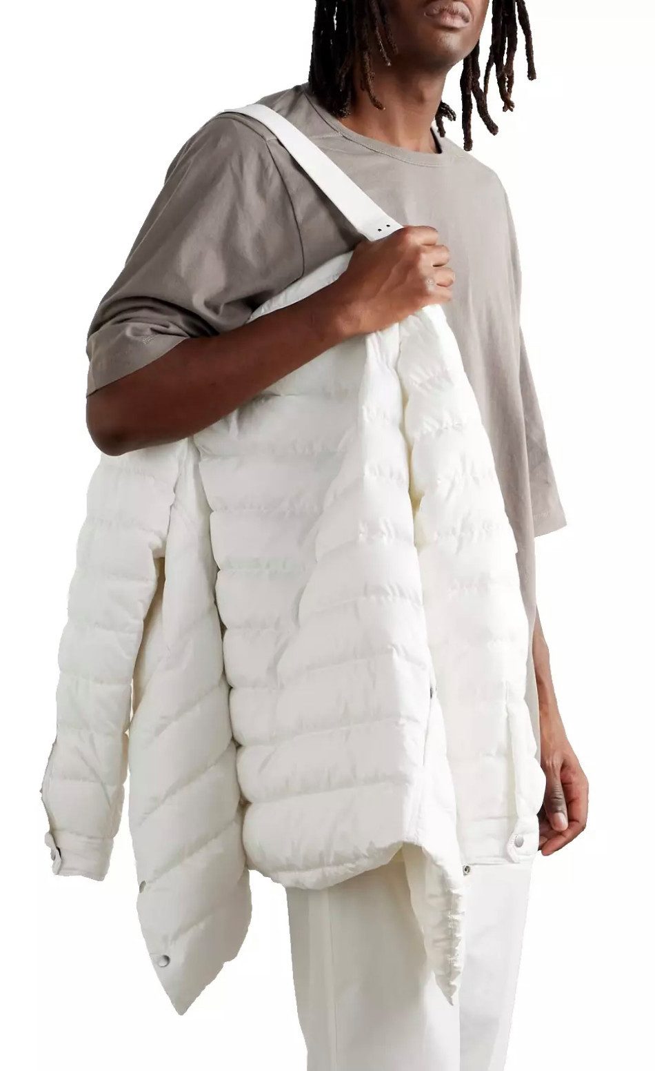 MONCLER Daunenjacke + RICK OWENS Gesteppte Jacke Steppjacke Unisex Gestepptem Shell mit Webbandbesatz, Vier praktische Taschen
