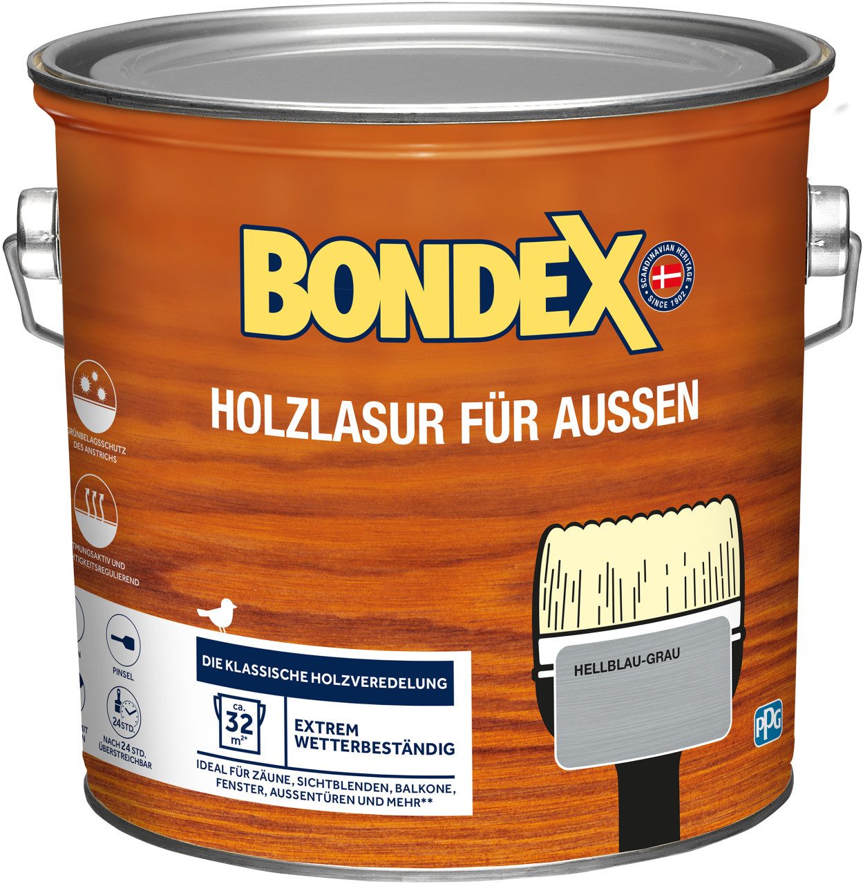 Bondex Lasur Bondex Holzlasur für Außen 2,5 L hellgrau