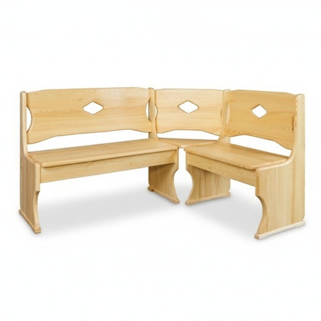 JVmoebel Eckbank Echtholz Kiefer Massiv Holz Landhaus Handarbeit Eckbänke Sofort, Made in Europa