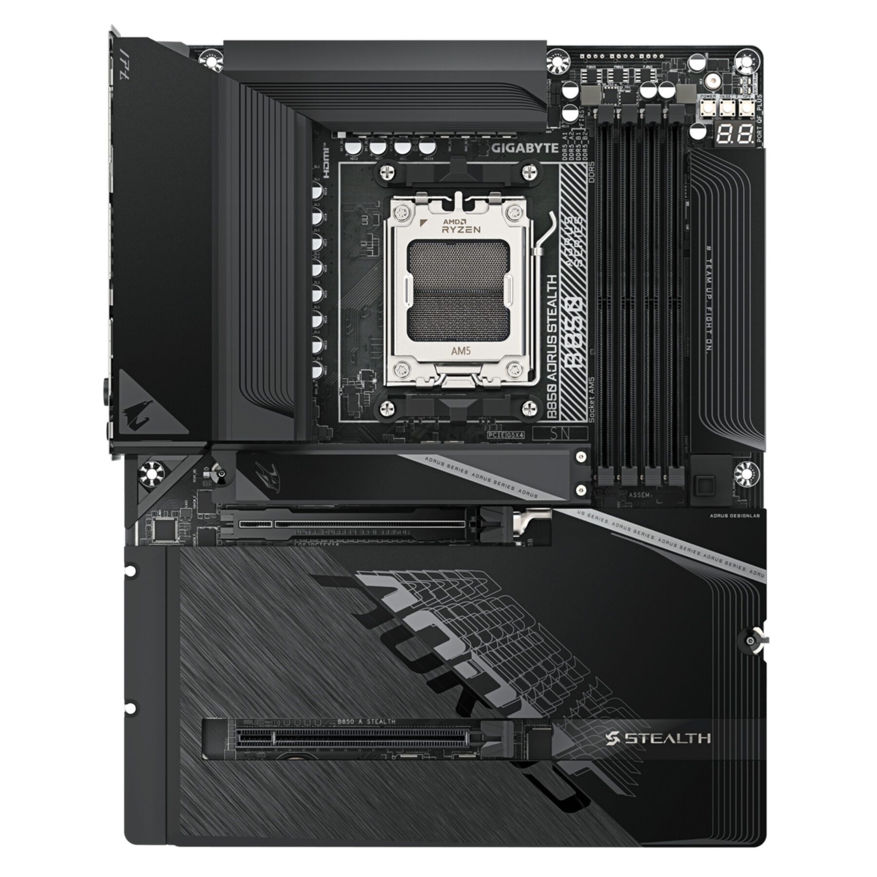 Gigabyte B850 AORUS STEALTH Mainboard – AMD Ryzen 9000 Series CPUs, digitales 1 Mainboard