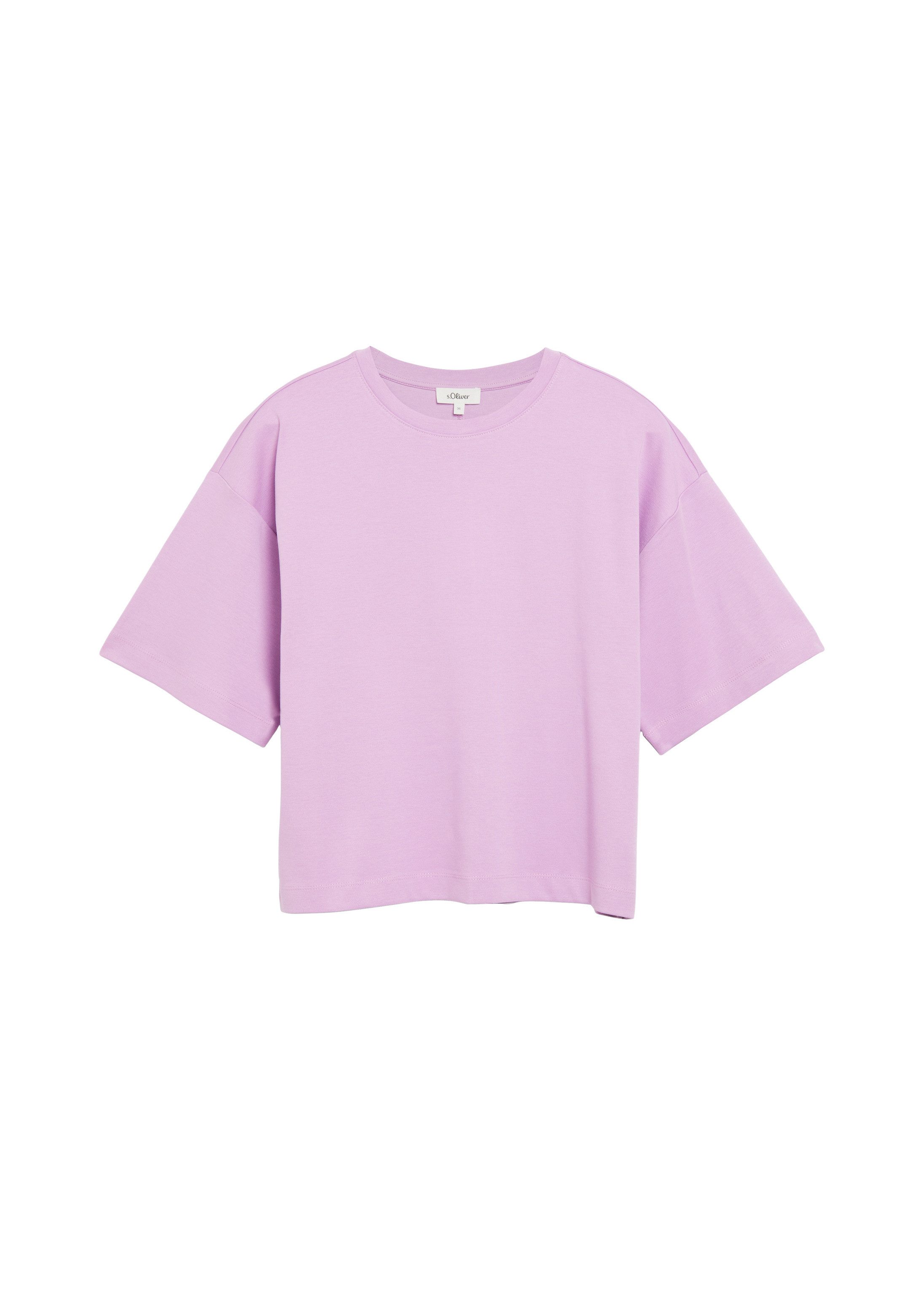 s.Oliver Kurzarmshirt T-Shirt T-Shirt aus Interlockjersey mit überschnittener Schulter