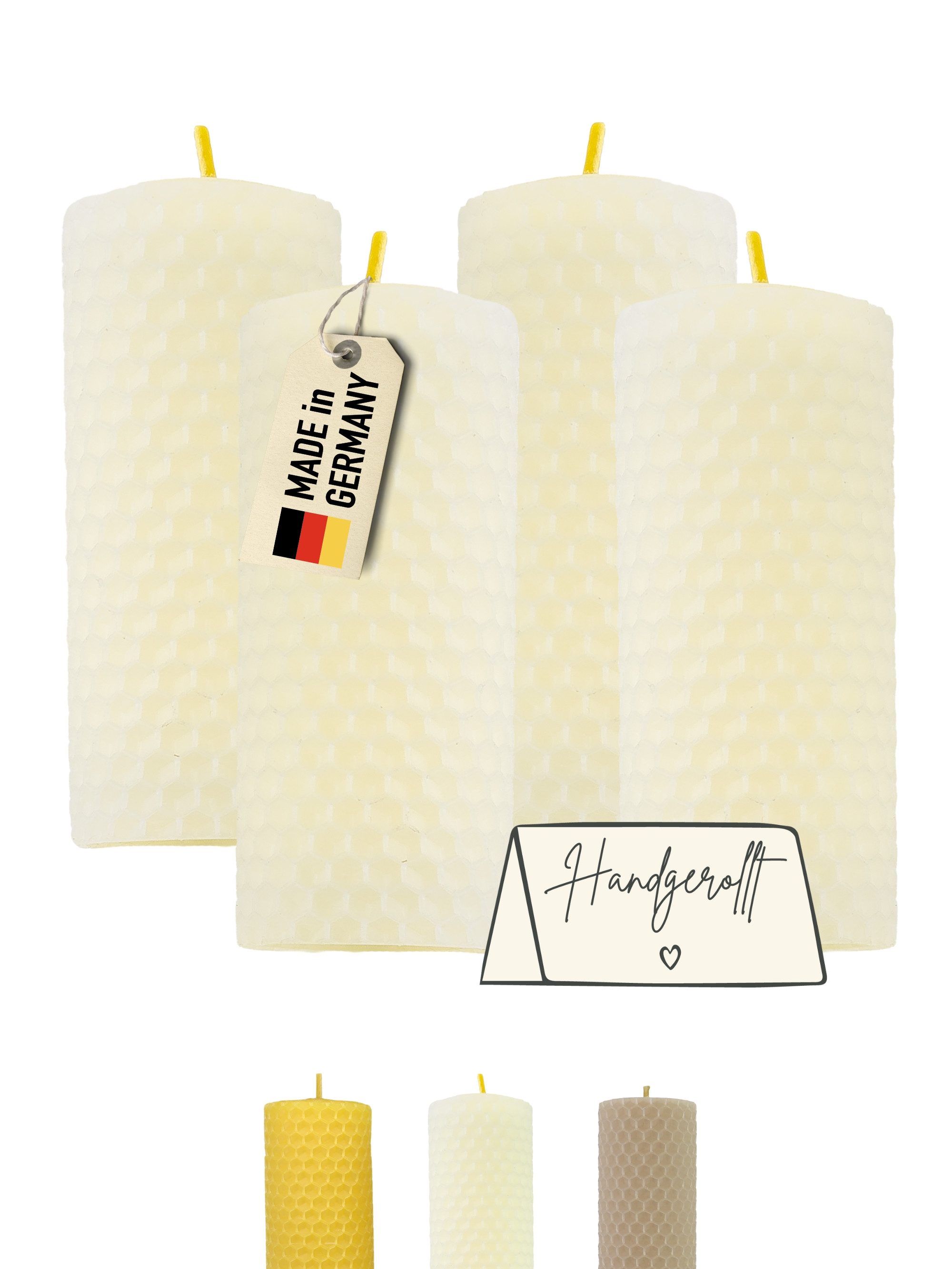 Wachsmann Bienenprodukte Bienenwachskerze handgerollt, 100 % günstig online kaufen