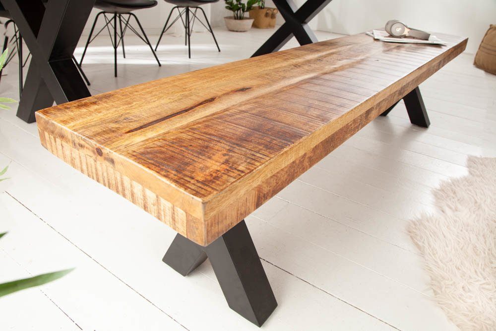 riess-ambiente Sitzbank IRON CRAFT 200cm braun / schwarz (Einzelartikel, 1-St), Esszimmer · Massivholz · Metall · Industrial